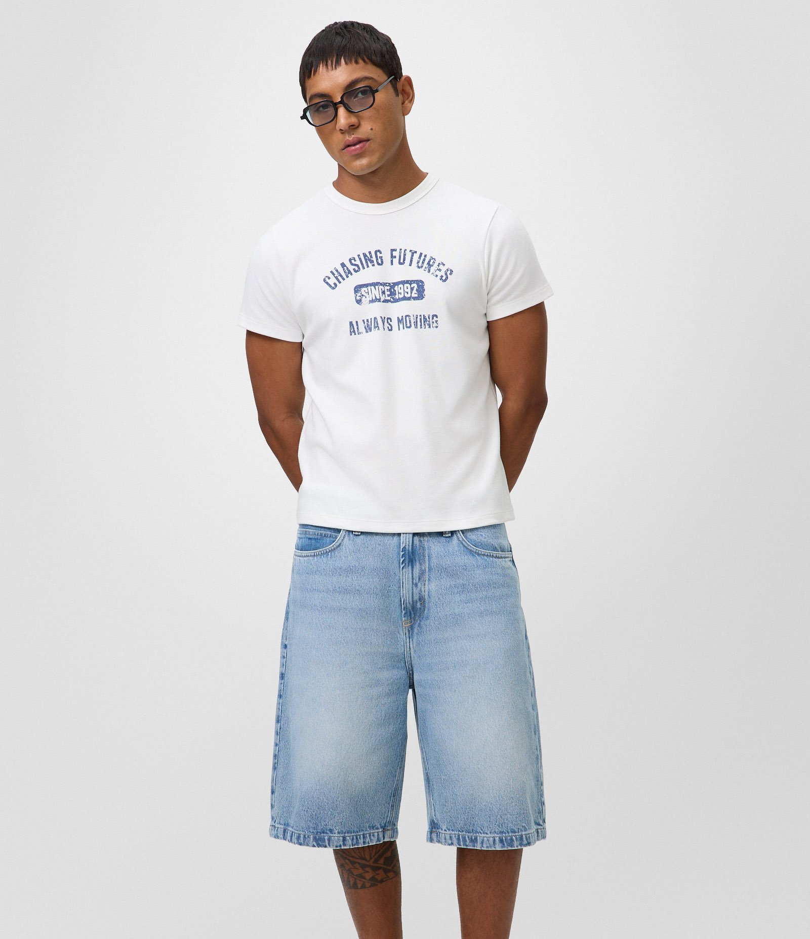 Bermuda Baggy Vintage em Jeans Azul 4