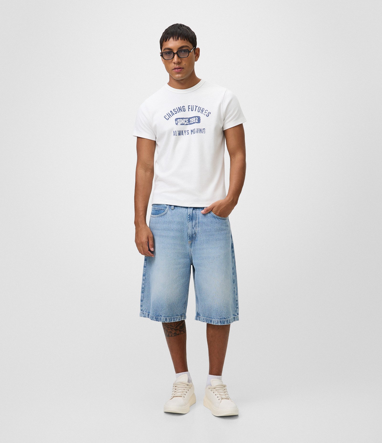 Bermuda Baggy Vintage em Jeans Azul 7