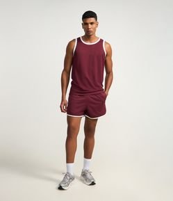 Bermuda Esportiva Vintage em Microfibra com Viés Contrastante