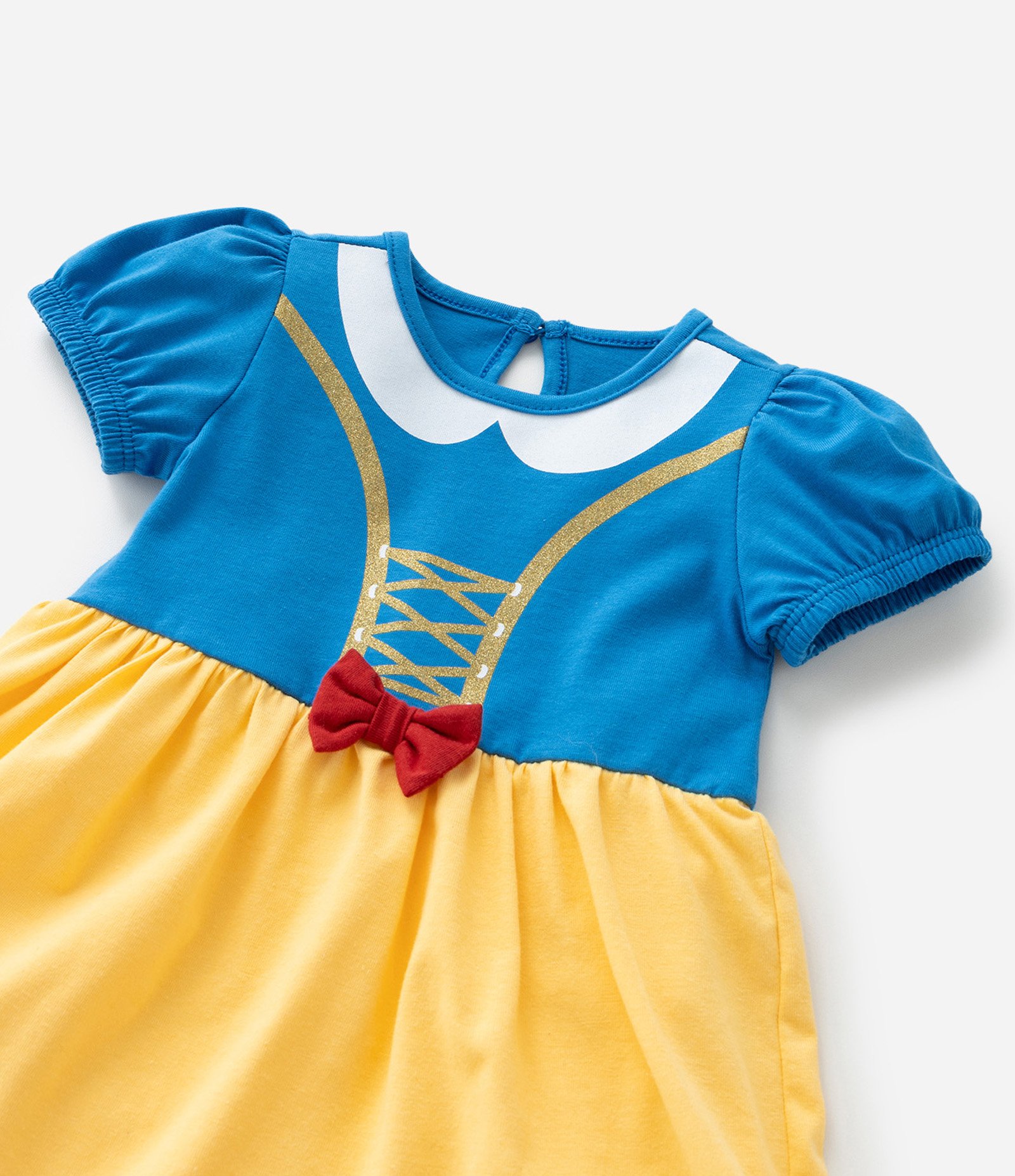 Vestido Body Infantil com Estampa Branca de Neve - Tam 0 a 18 meses Azul 9