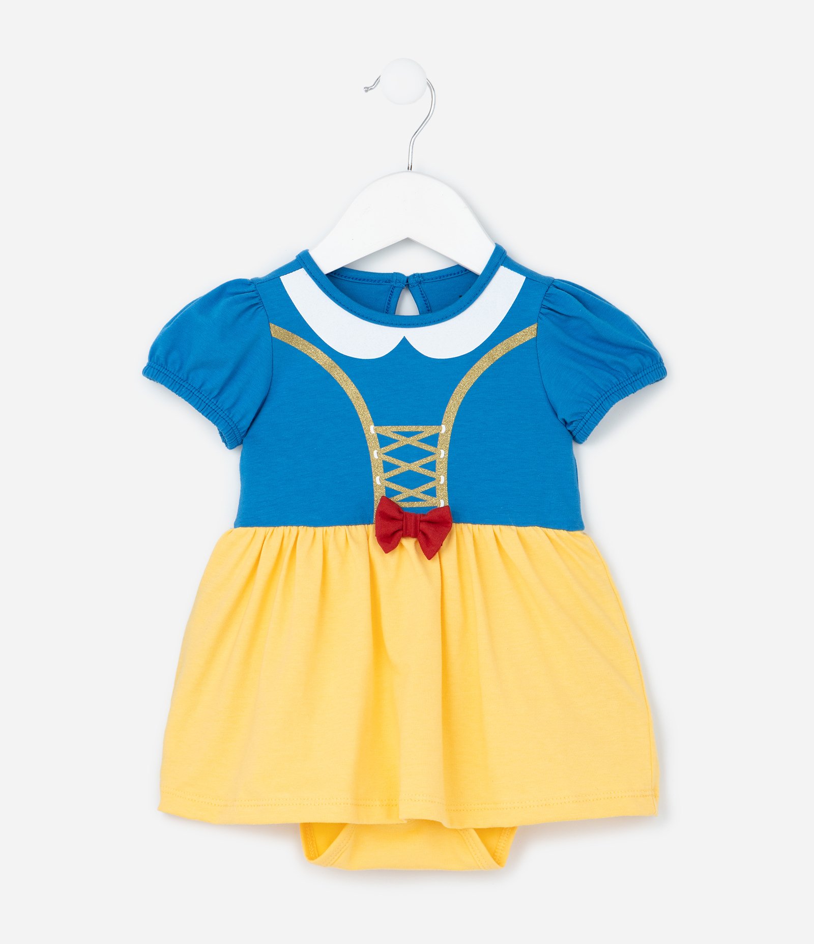 Vestido Body Infantil com Estampa Branca de Neve - Tam 0 a 18 meses Azul 2