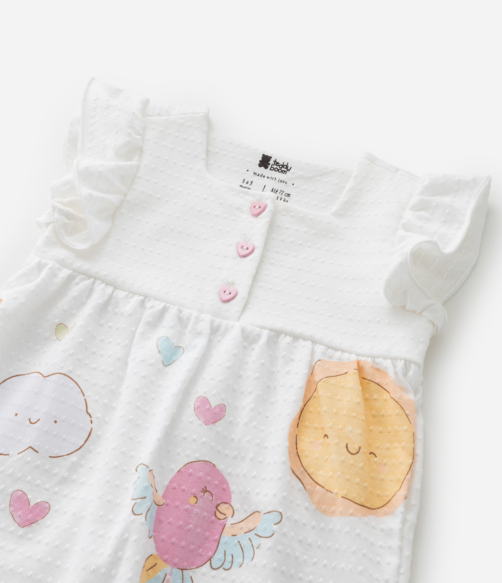 Macaquinho Infantil com Estampa de Paisagem - Tam 0 a 18 Meses Branco 8