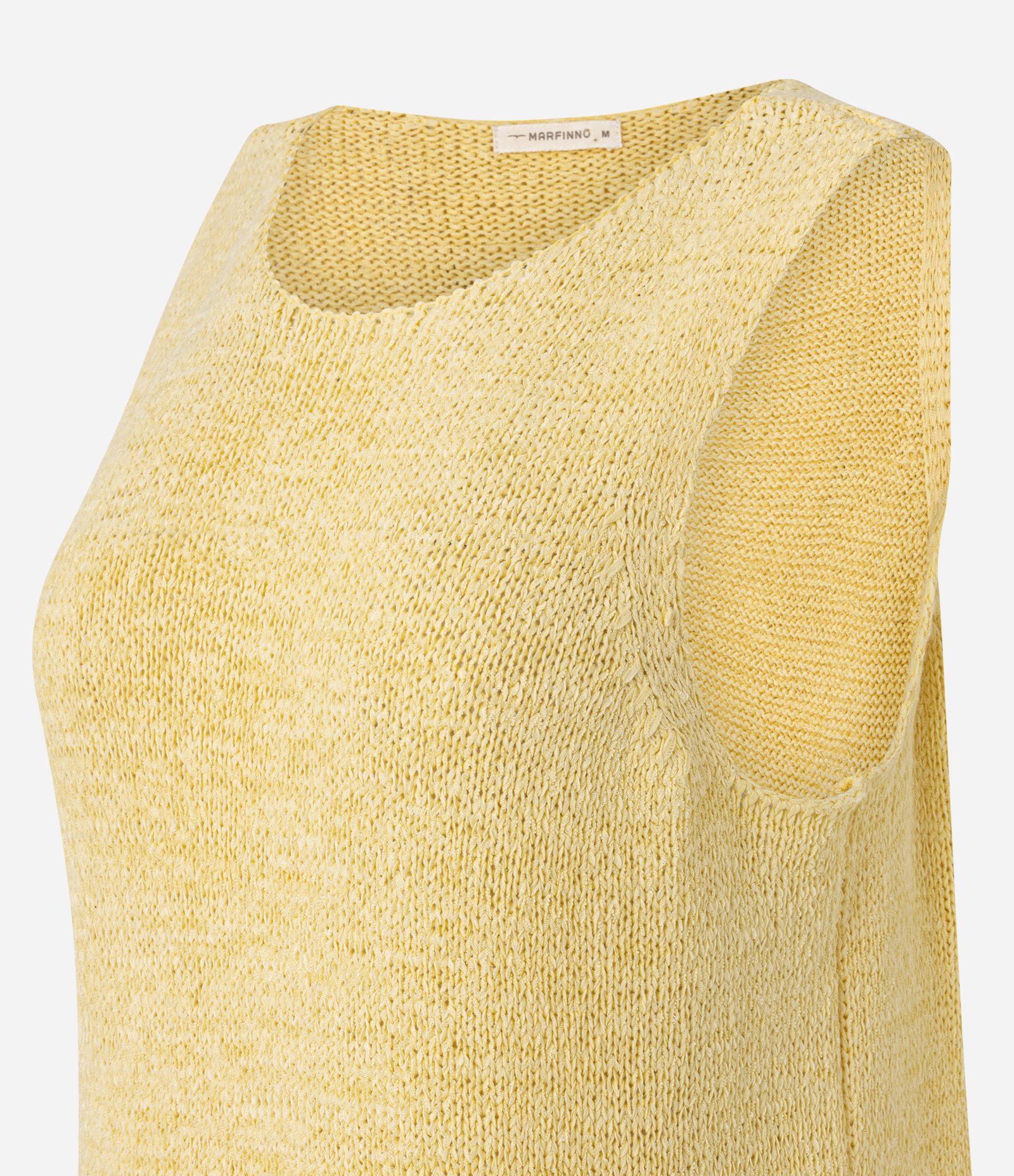 Blusa em Tricô com Decote Redondo e Barra Assimétrica Amarelo 2