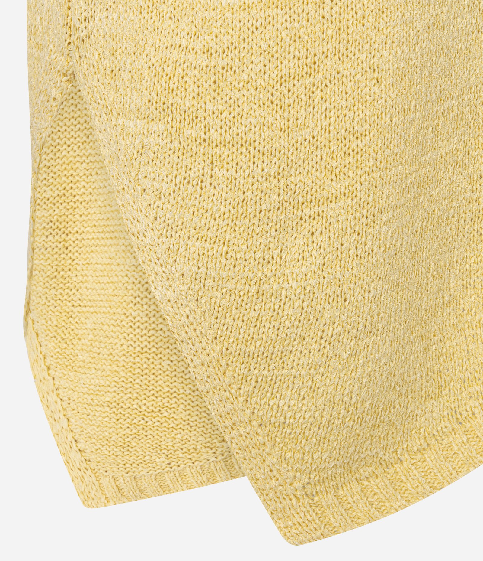 Blusa em Tricô com Decote Redondo e Barra Assimétrica Amarelo 3