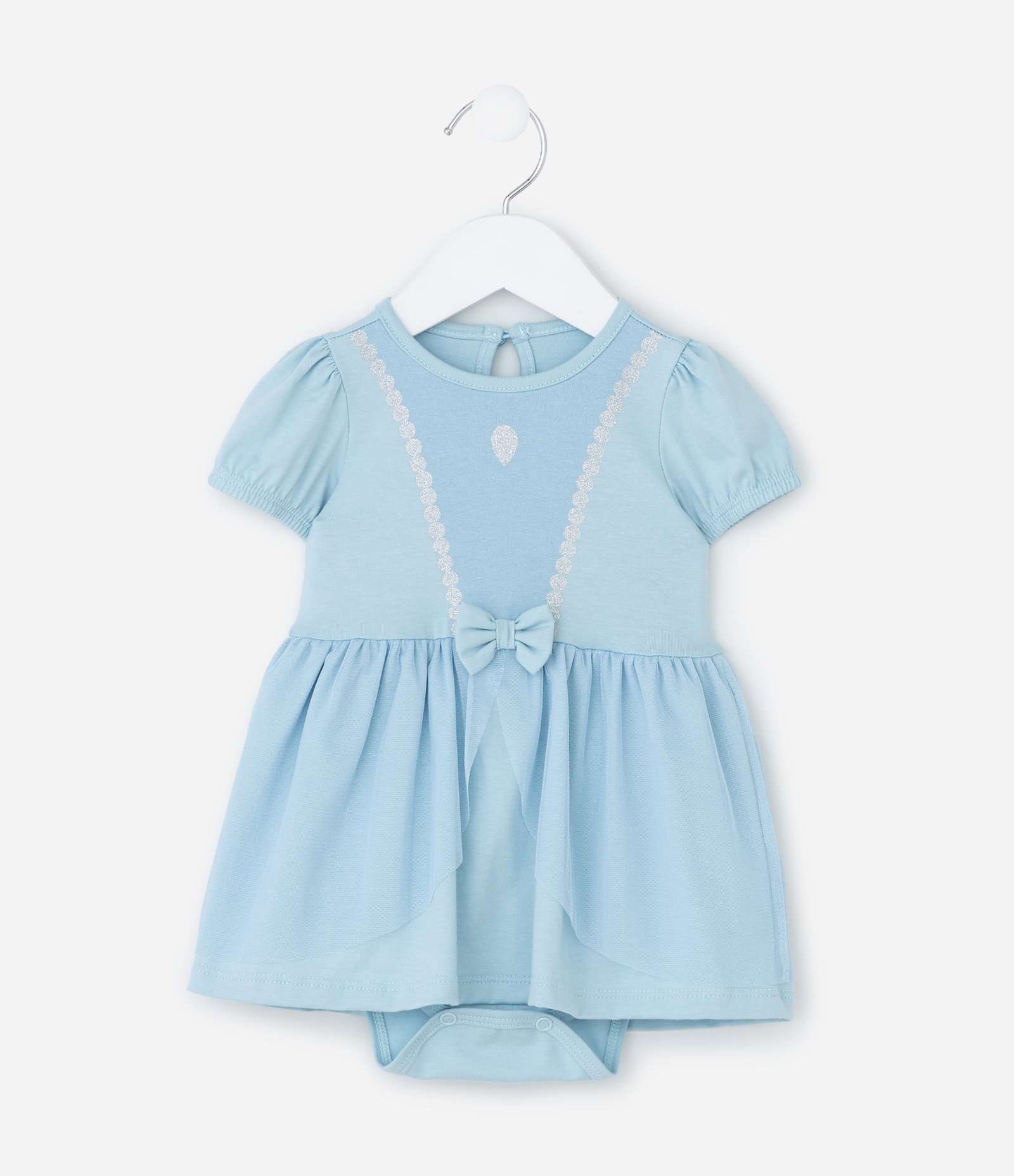 Vestido Body Infantil com Estampa Cinderela - Tam 0 a 18 meses Azul 2