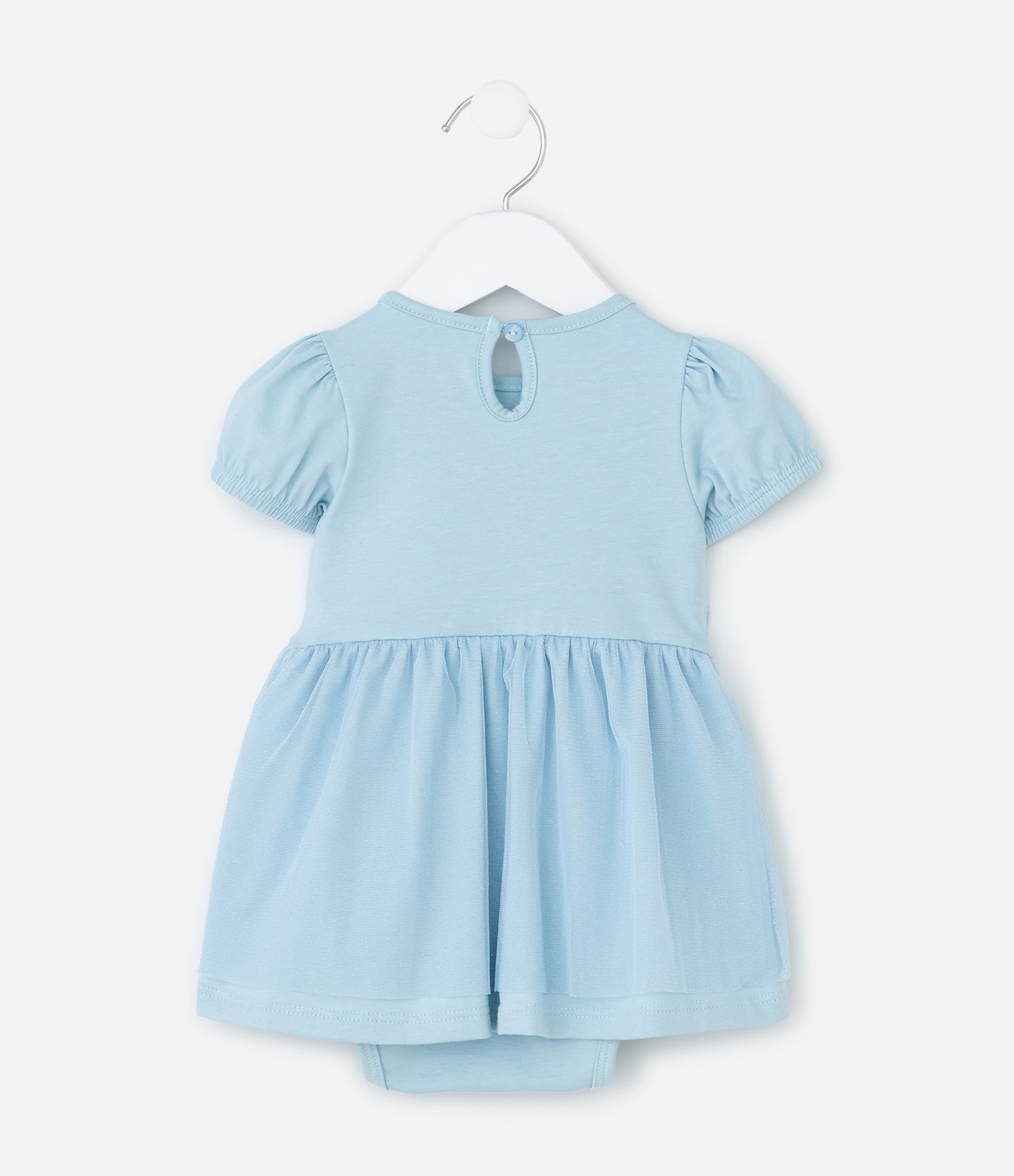 Vestido Body Infantil com Estampa Cinderela - Tam 0 a 18 meses Azul 3