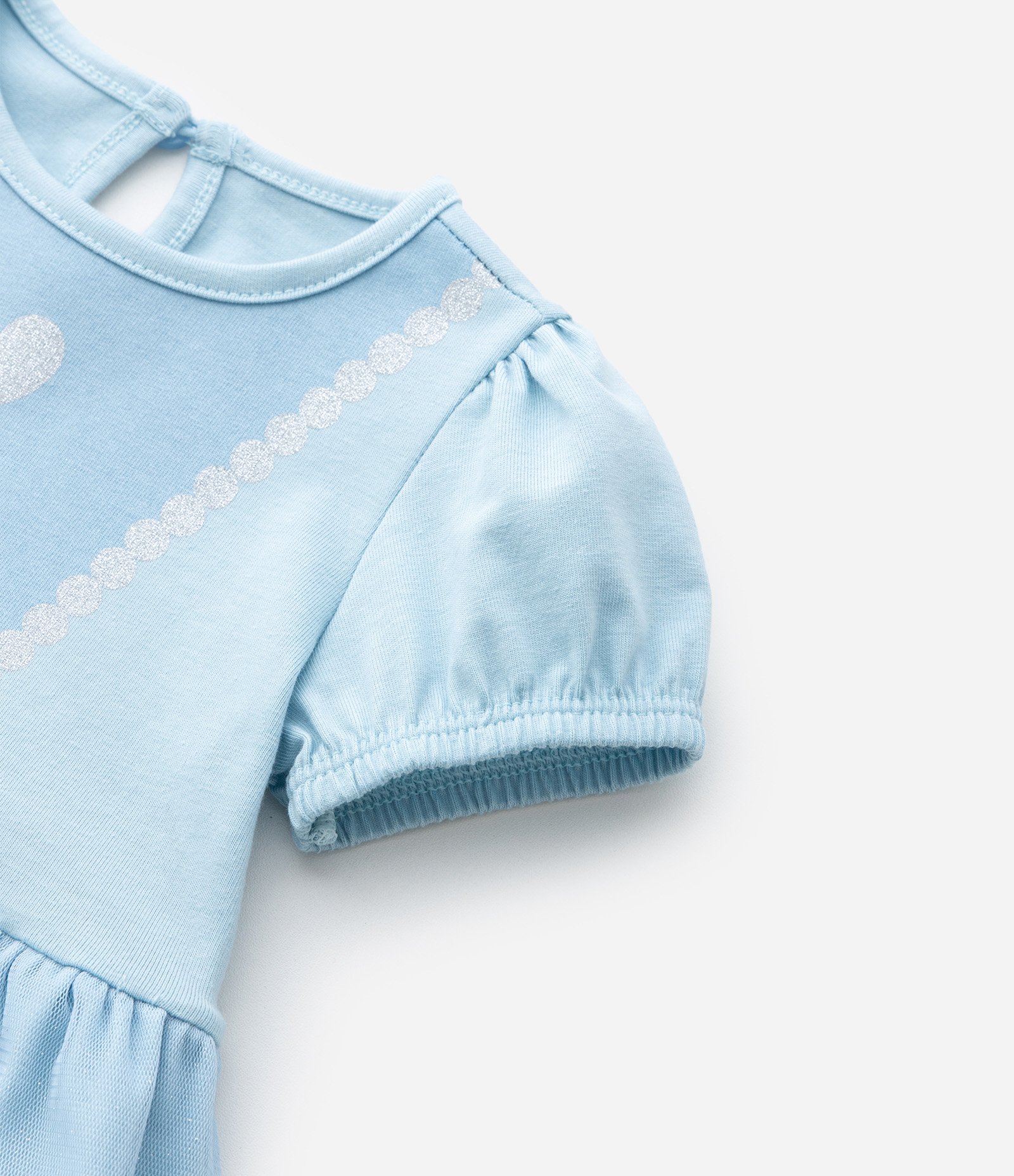 Vestido Body Infantil com Estampa Cinderela - Tam 0 a 18 meses Azul 4