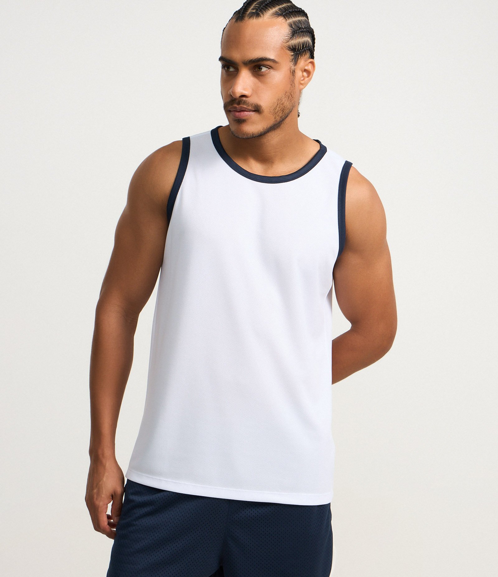 Regata Esportiva Regular com Tecnologia Dry e Viés Contrastante Branco 1