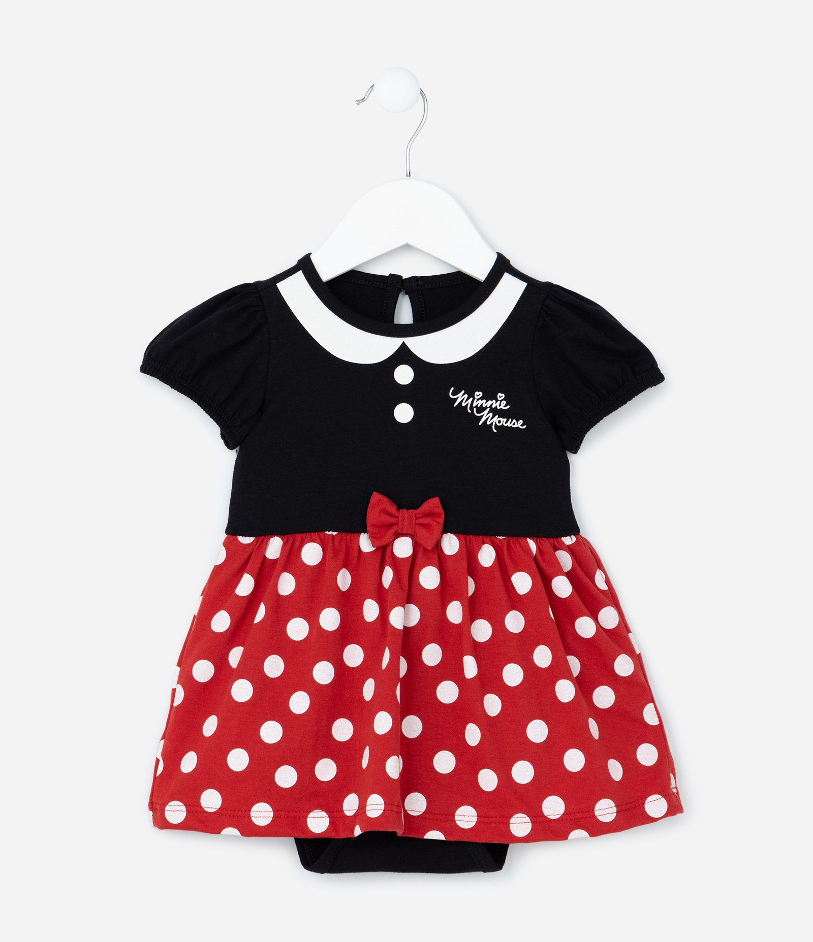Vestido Body Infantil com Estampa Minnie Mouse - Tam 0 a 18 meses Preto 2