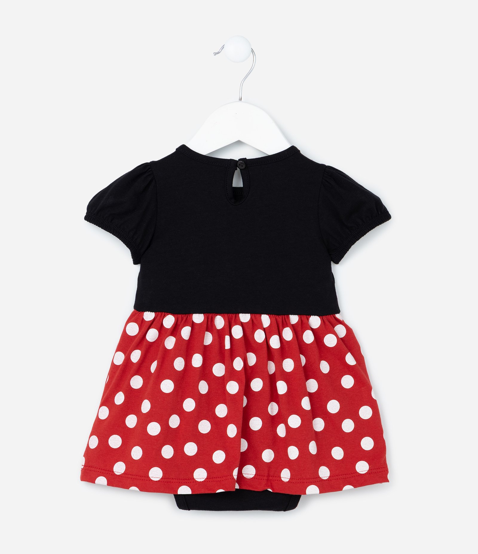 Vestido Body Infantil com Estampa Minnie Mouse - Tam 0 a 18 meses Preto 3