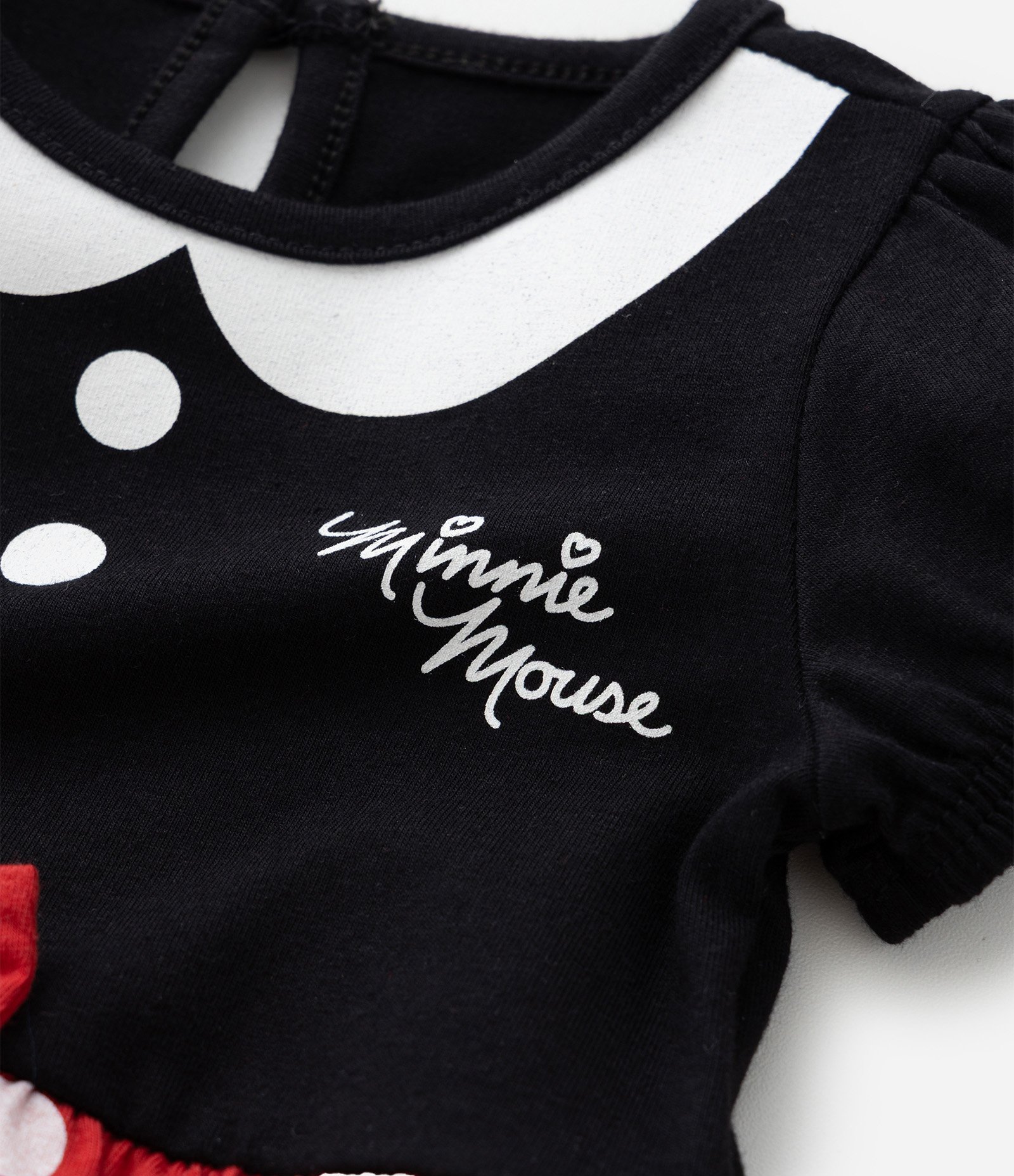 Vestido Body Infantil com Estampa Minnie Mouse - Tam 0 a 18 meses Preto 5