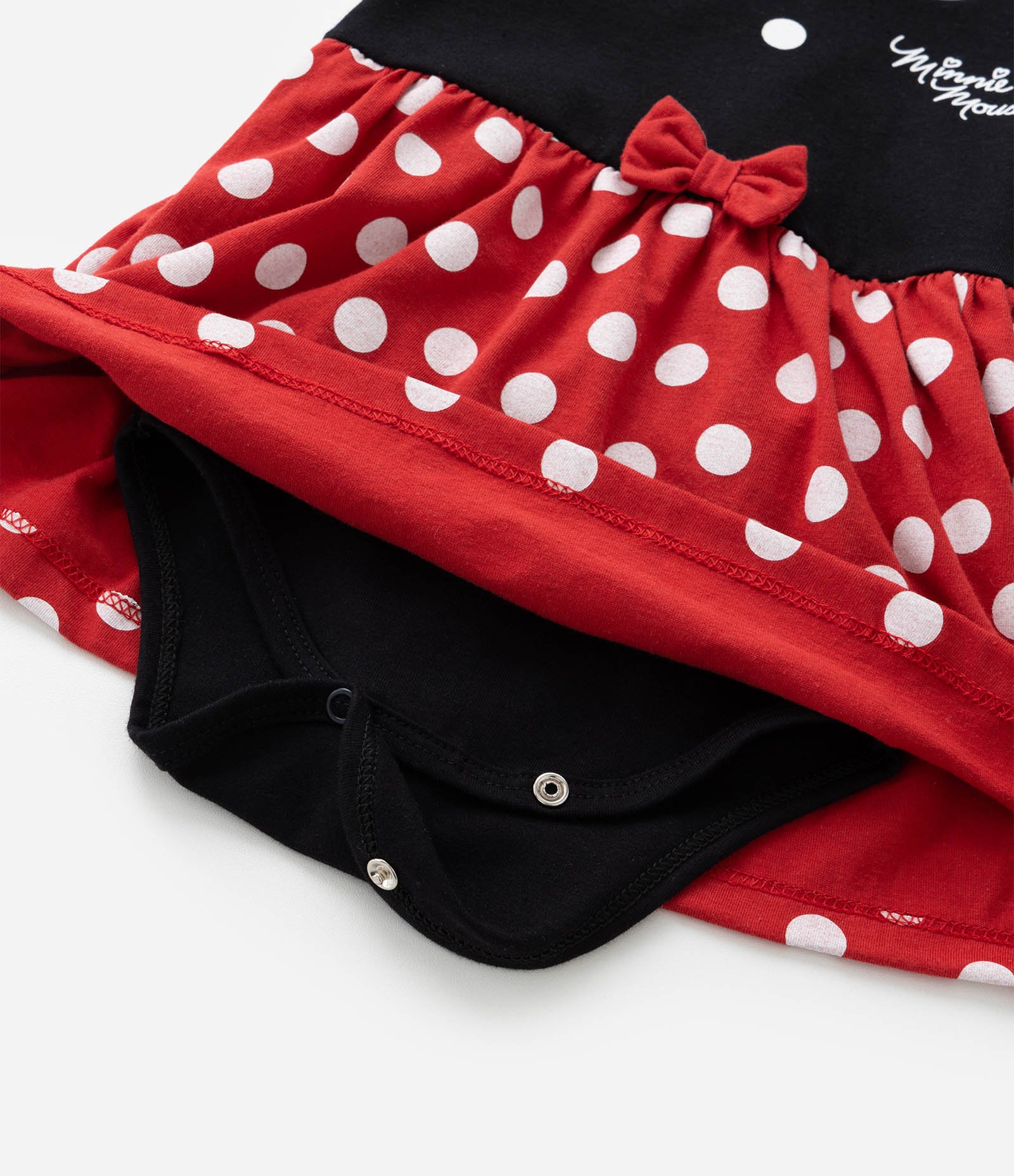 Vestido Body Infantil com Estampa Minnie Mouse - Tam 0 a 18 meses Preto 6