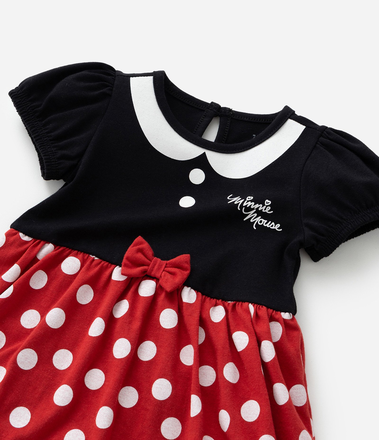 Vestido Body Infantil com Estampa Minnie Mouse - Tam 0 a 18 meses Preto 7
