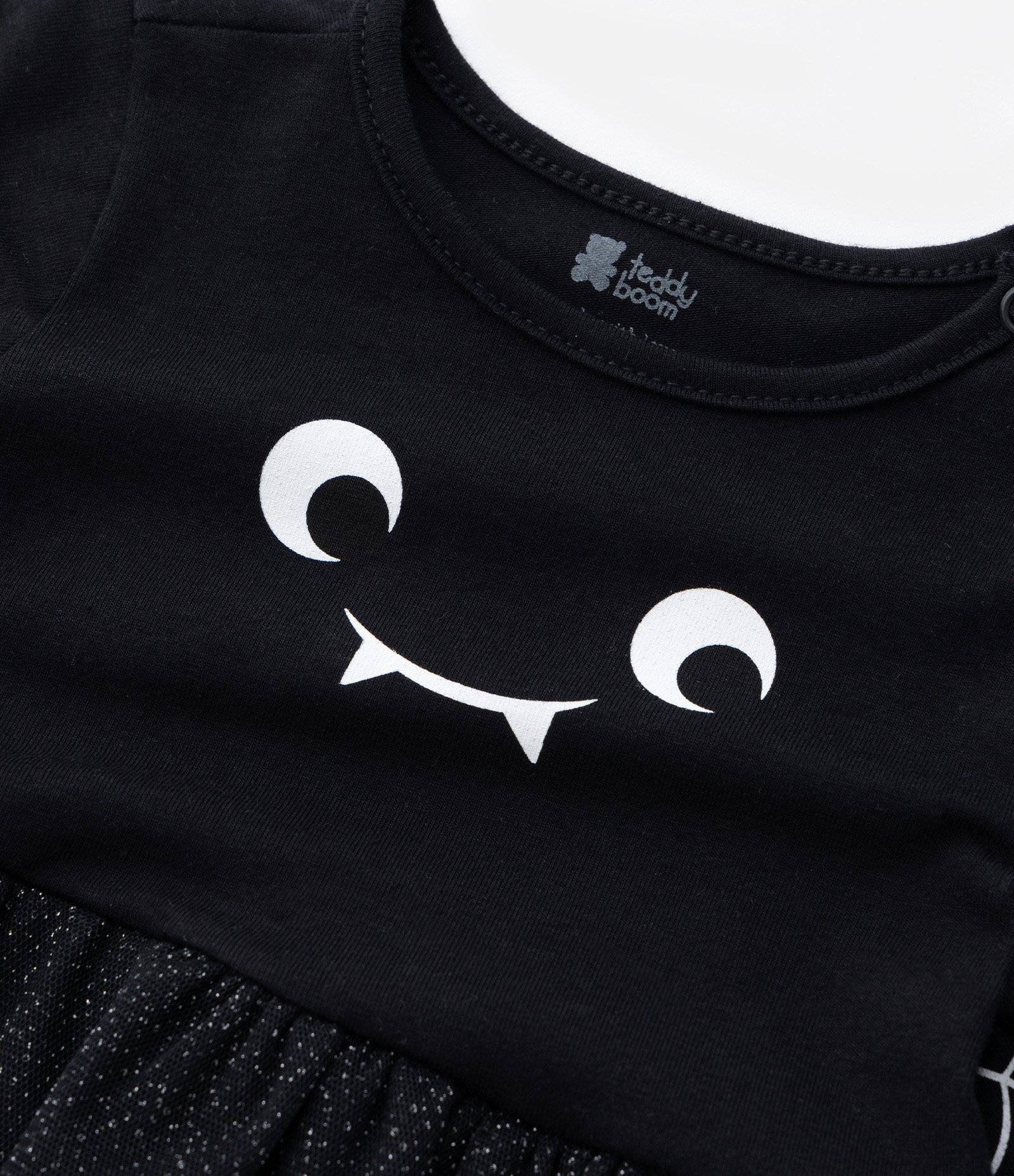 Vestido Body Infantil com Estampa Morceguinha e Asas - Tam 0 a 18 meses Preto 7