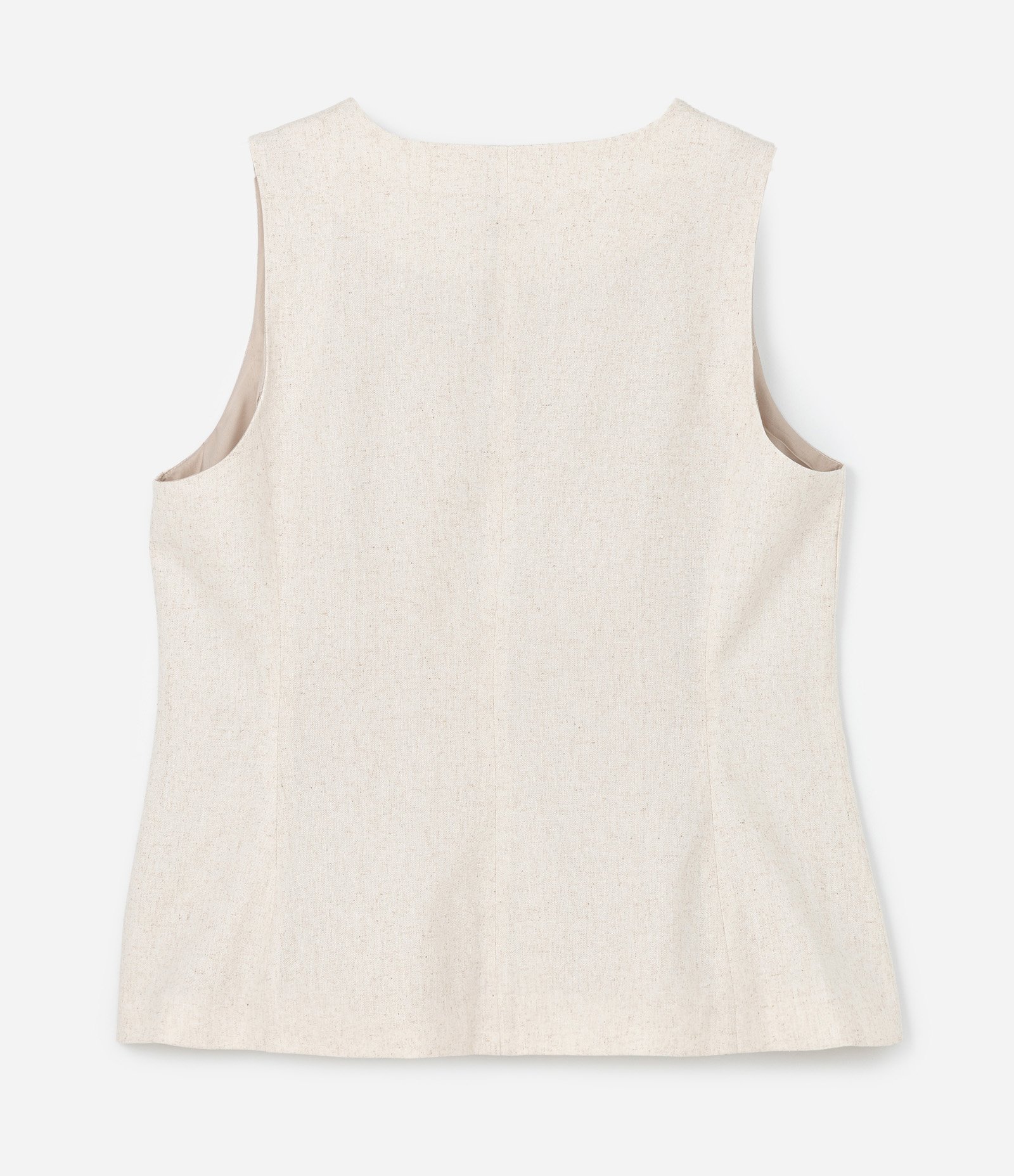 Colete Alfaiataria em Viscolinho com Botões e Bolsos Curve & Plus Size Off White 6