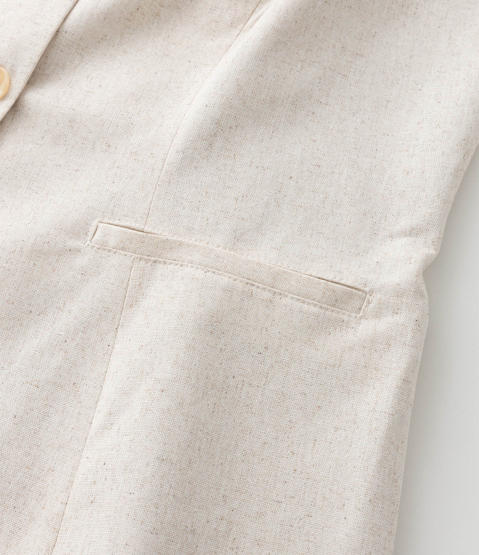 Colete Alfaiataria em Viscolinho com Botões e Bolsos Curve & Plus Size Off White 8