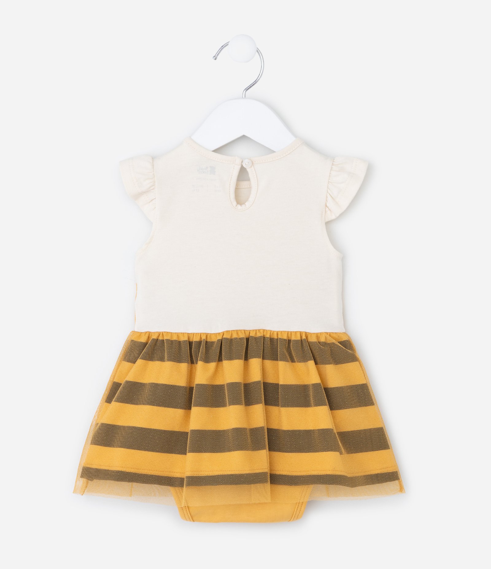 Vestido Body Infantil com Estampa de Abelha - Tam RN a 24 Meses Amarelo 4
