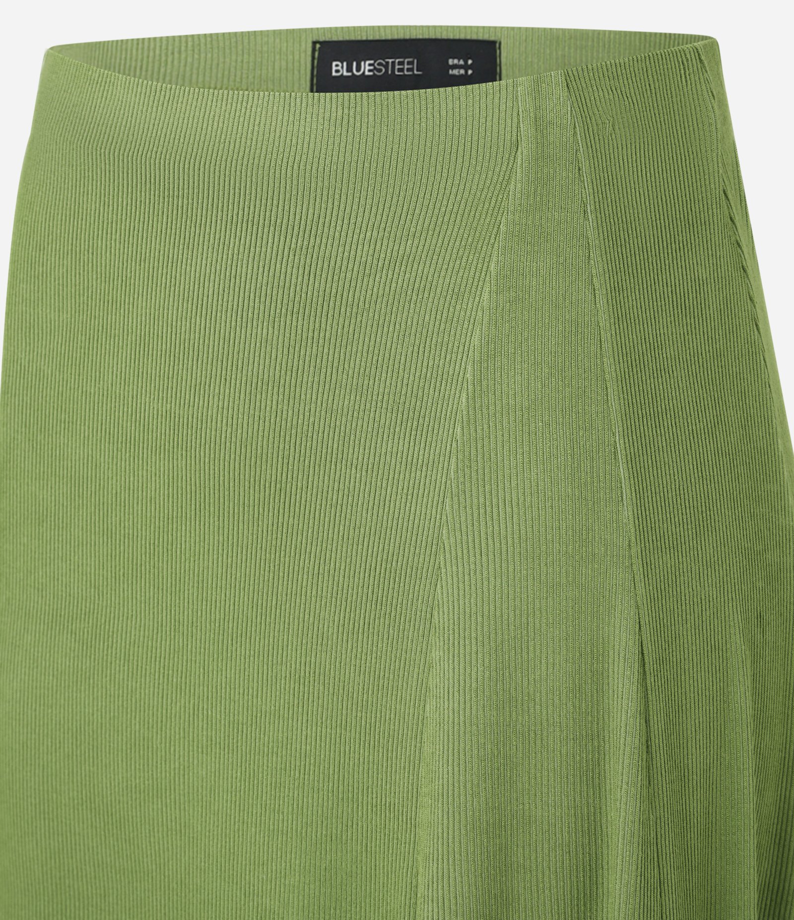 Saia Long Midi em Ribana com Barra Assimétrica Verde 7