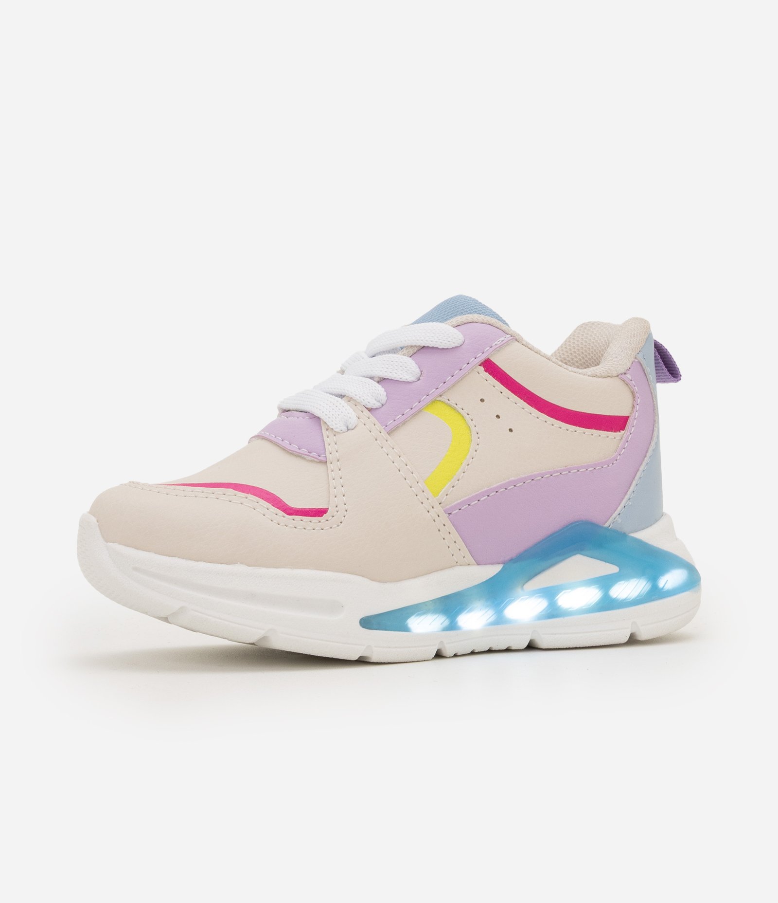 Tênis Infantil com Recortes e Sola de LED - Tam 20 ao 27 Multicores 1