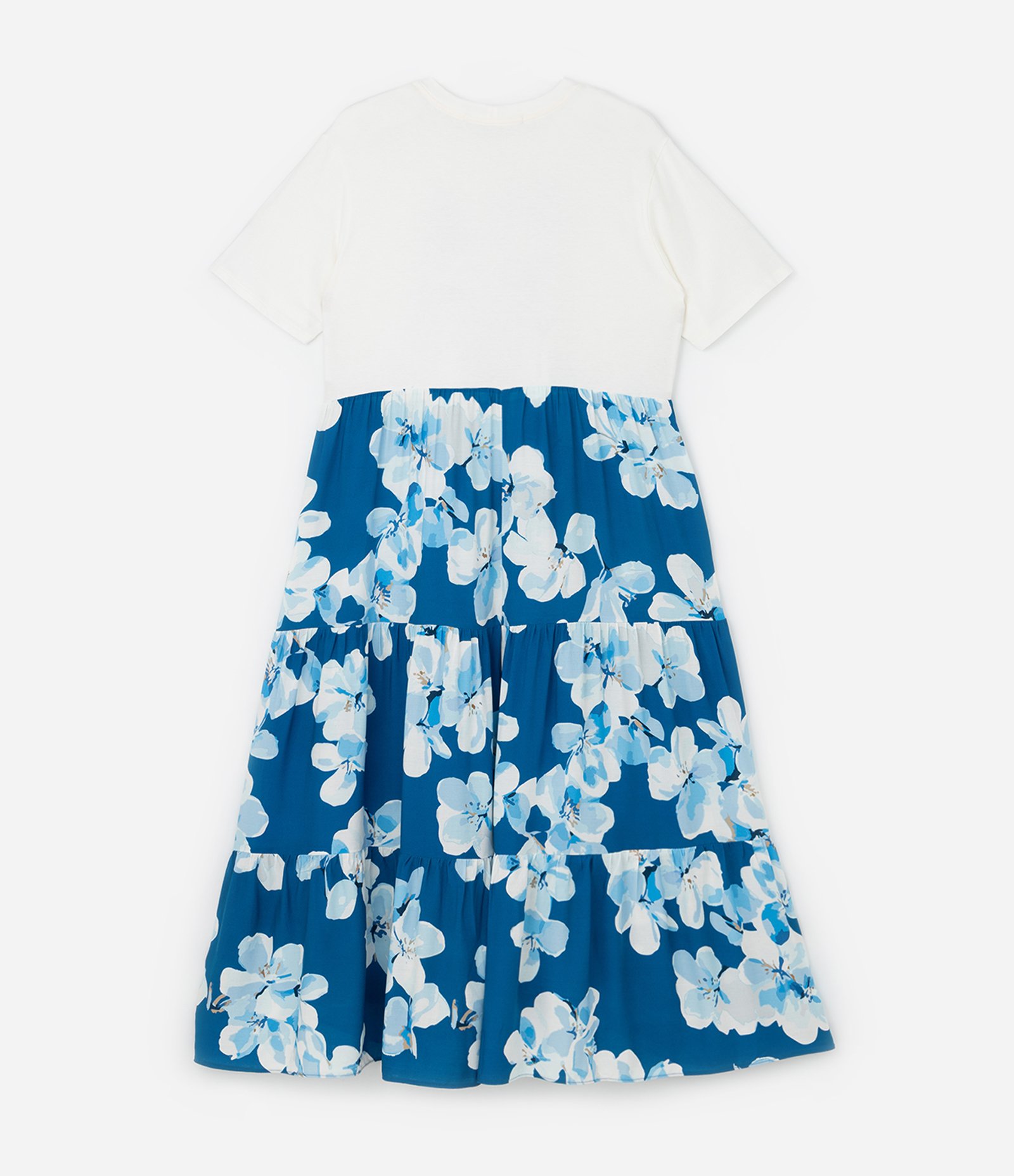 Vestido Midi com Estampa Verão e Saia Floral Curve & Plus Size Branco/Azul 6