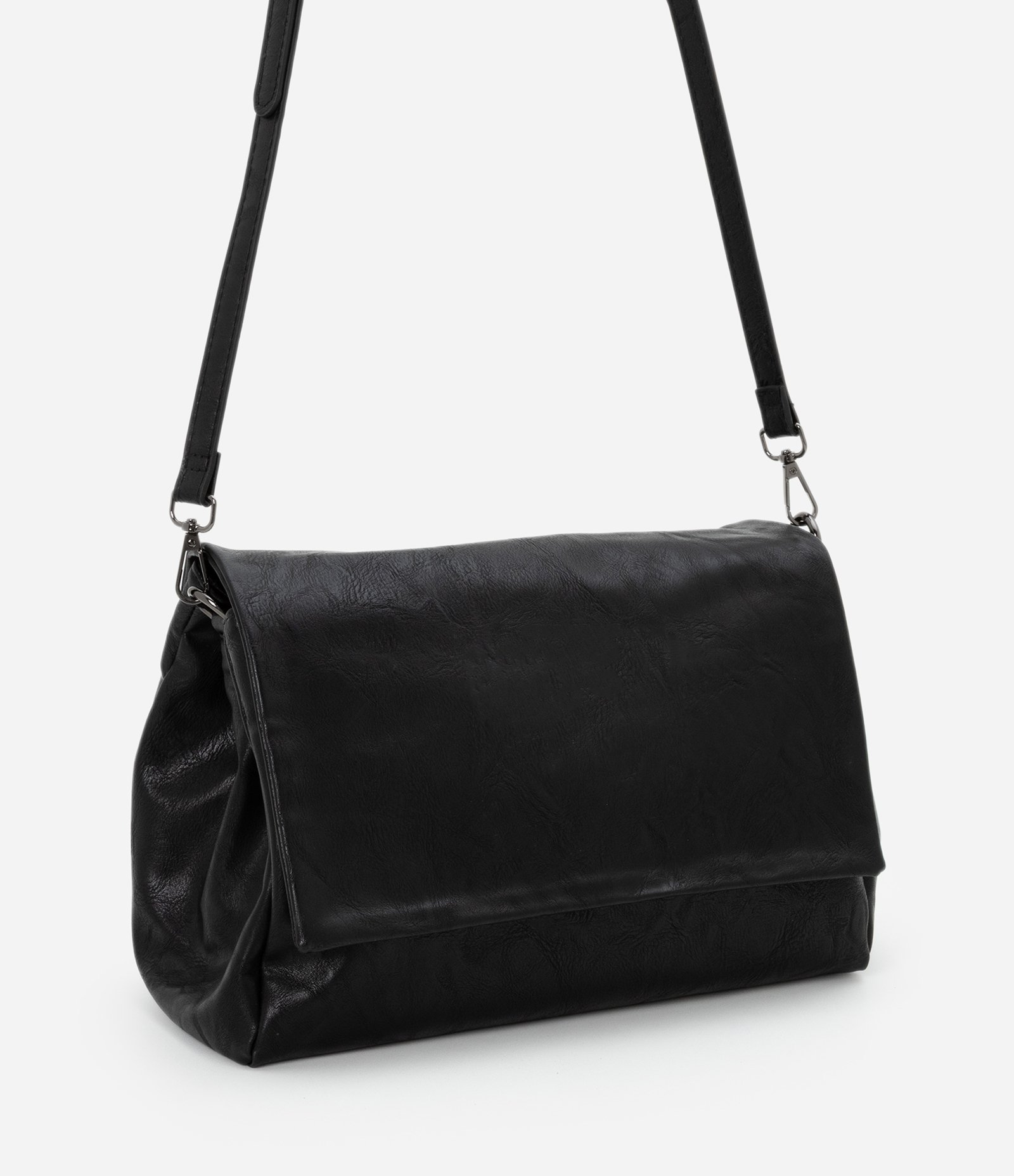 Bolsa Média em PU Média Desestruturada Preto 7