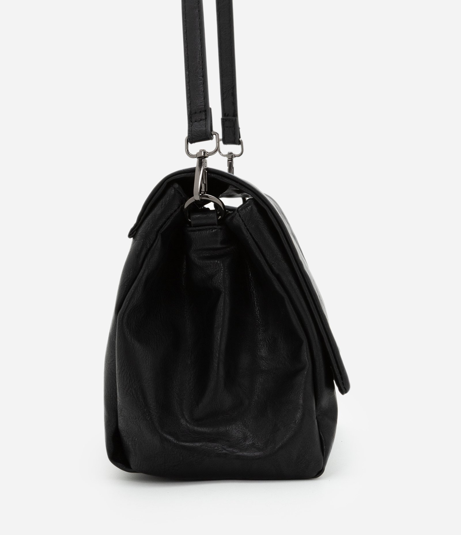 Bolsa Média em PU Média Desestruturada Preto 8