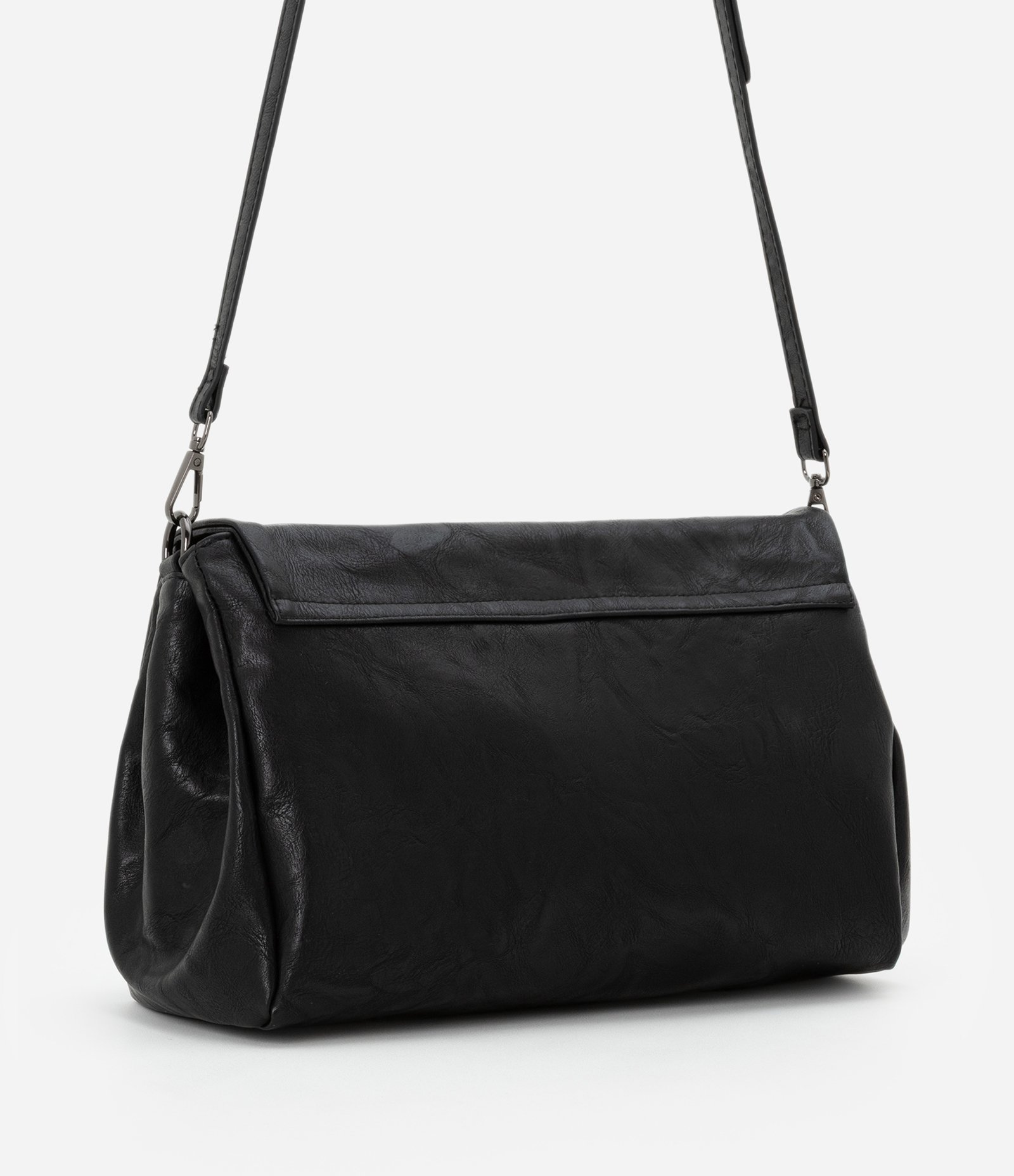 Bolsa Média em PU Média Desestruturada Preto 3