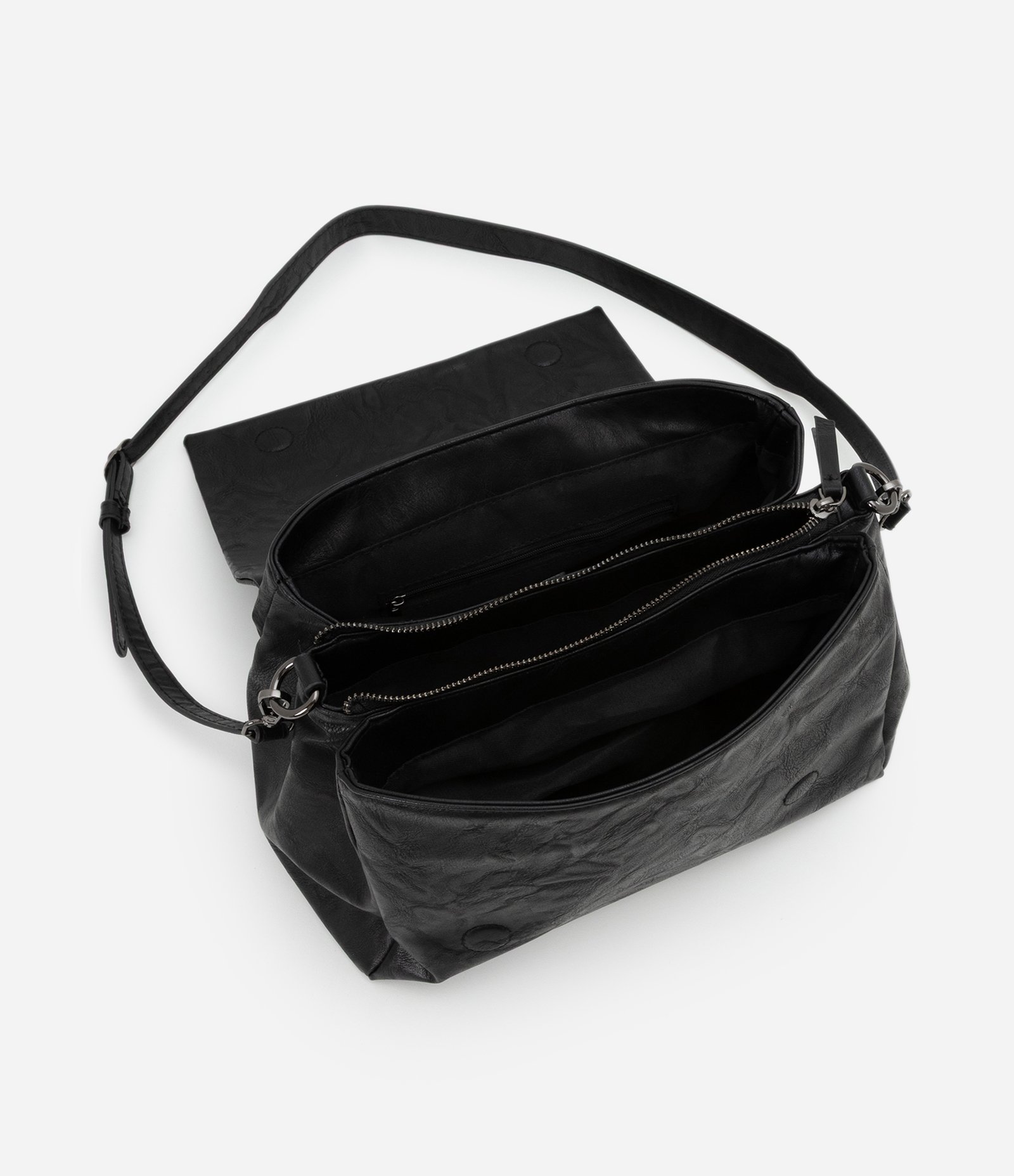 Bolsa Média em PU Média Desestruturada Preto 5