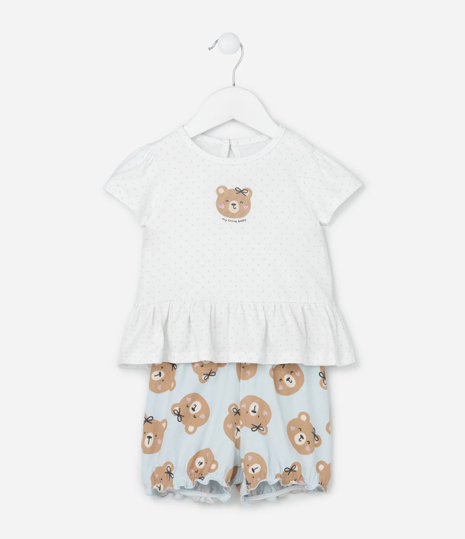 Conjunto Infantil com Estampa de Urso - Tam 0 a 18 Meses Branco 2