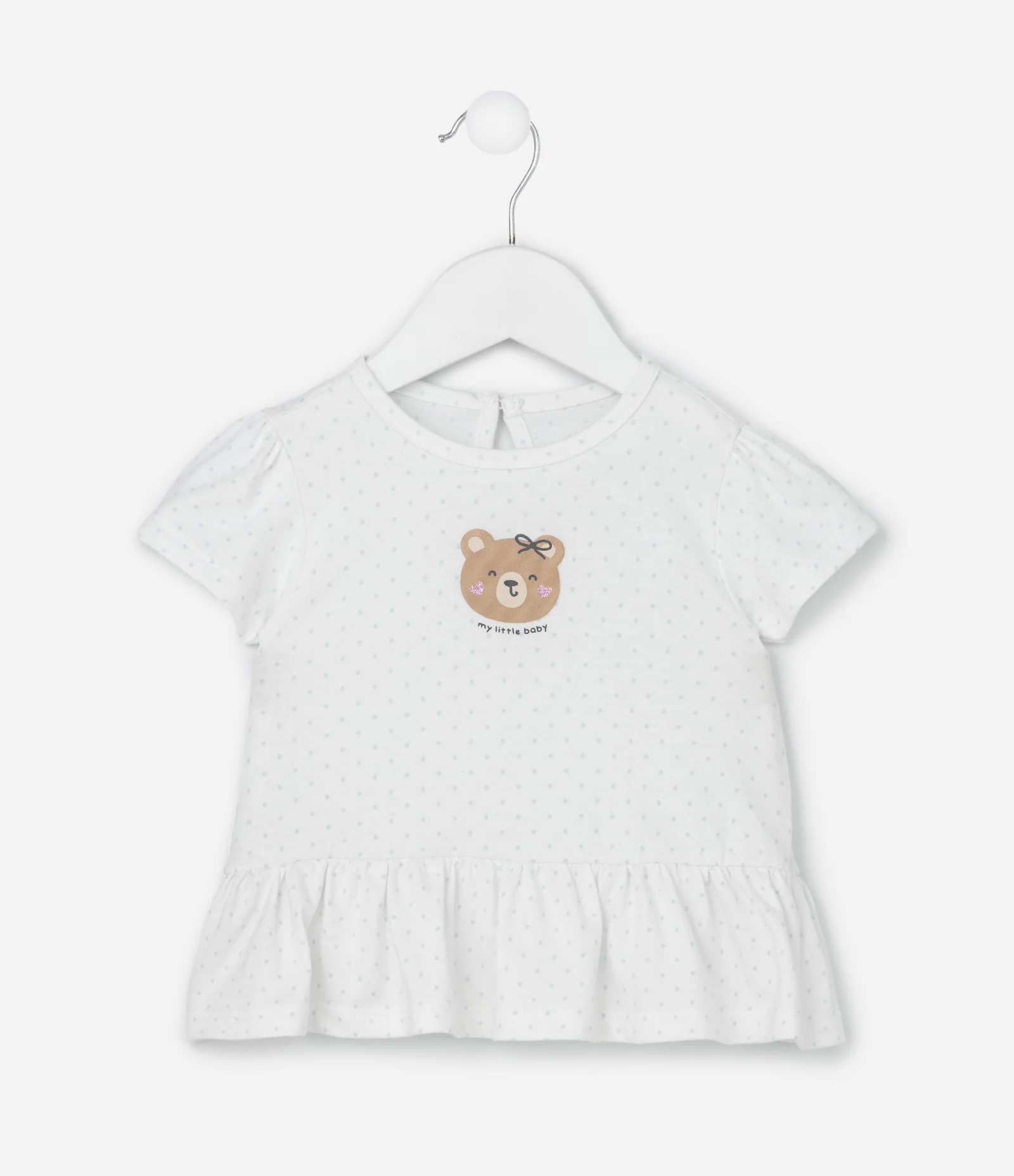 Conjunto Infantil com Estampa de Urso - Tam 0 a 18 Meses Branco 3