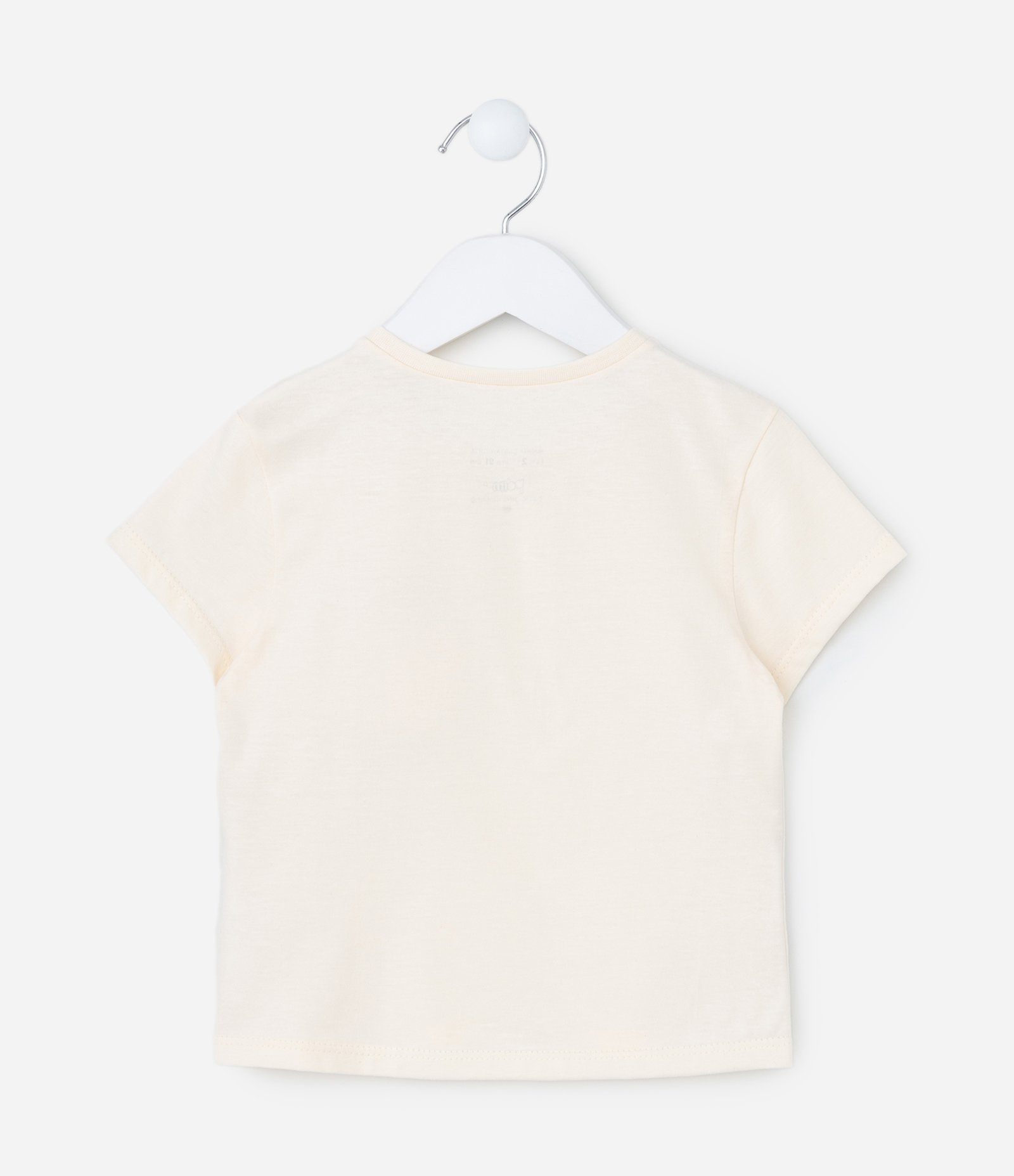 Blusa Infantil com Bolsinho Estampado de Unicórnio - Tam 1 a 6 Anos Bege 2