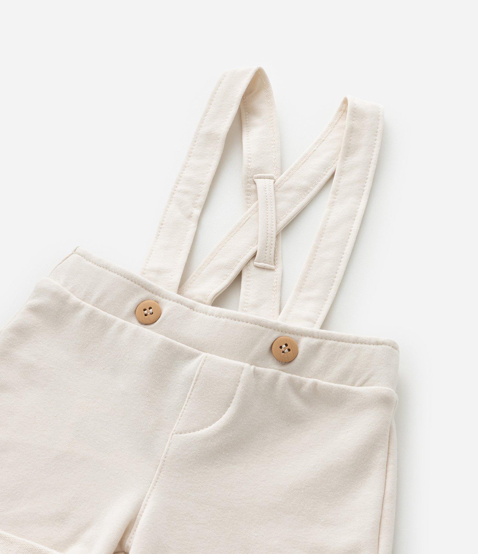 Bermuda Infantil com Suspensório - Tam 0 a 18 meses Off White 8