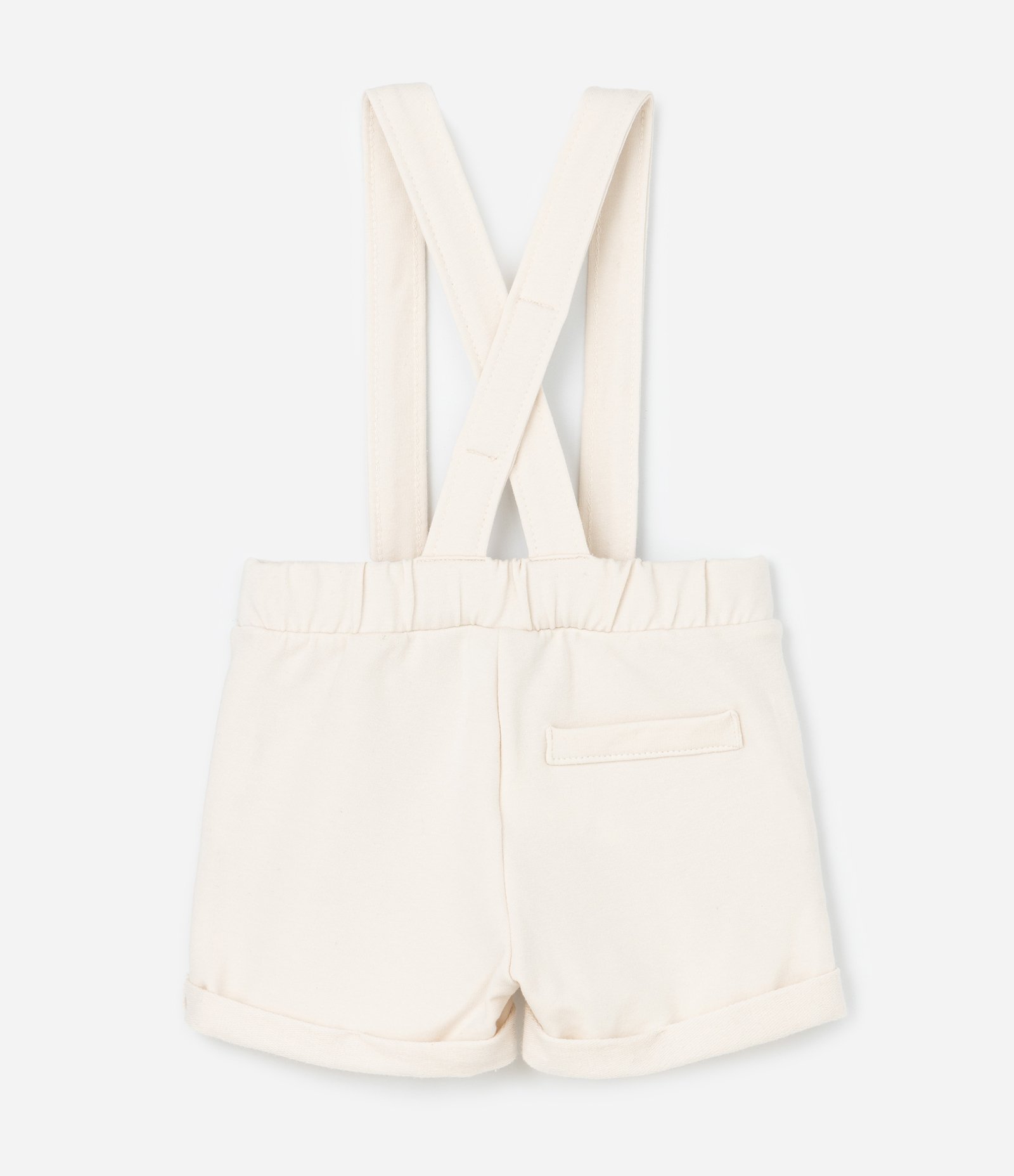 Bermuda Infantil com Suspensório - Tam 0 a 18 meses Off White 2