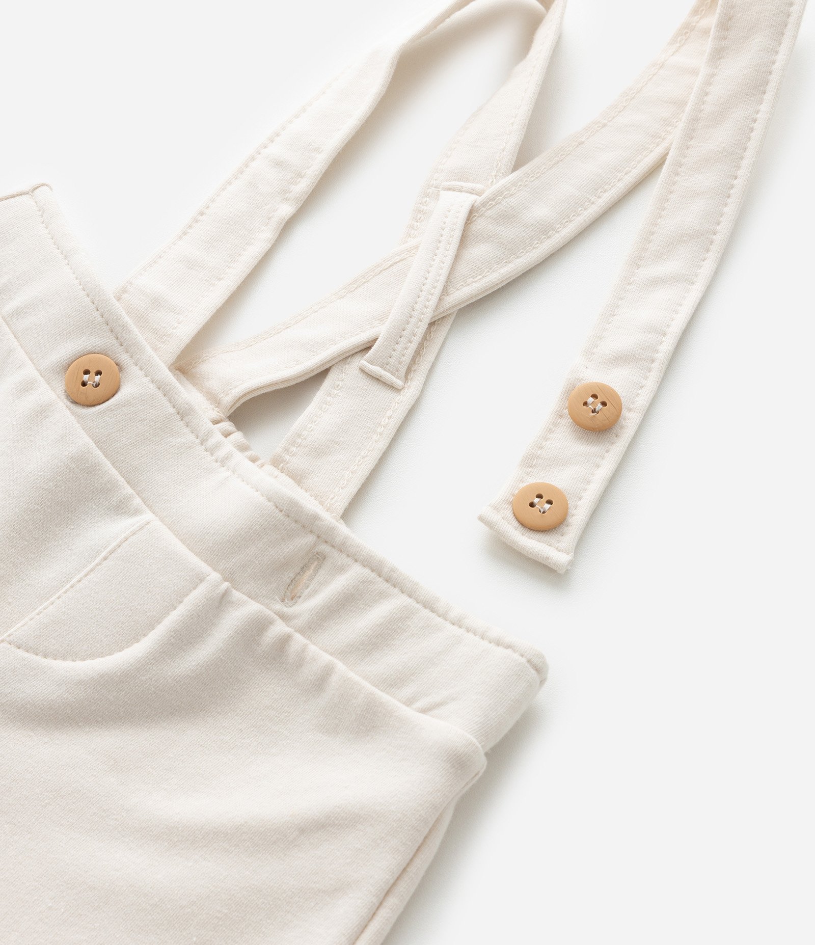 Bermuda Infantil com Suspensório - Tam 0 a 18 meses Off White 4