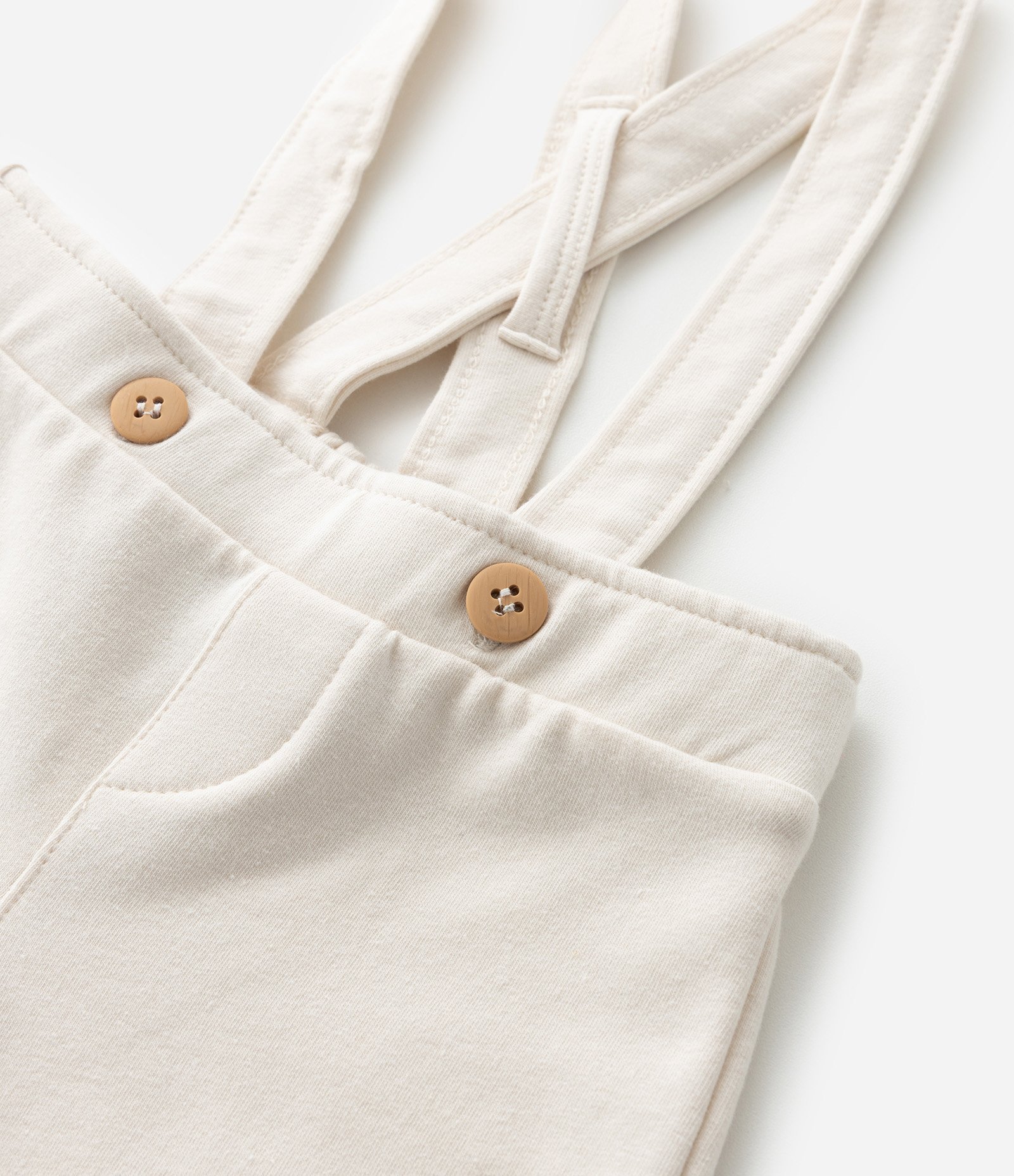 Bermuda Infantil com Suspensório - Tam 0 a 18 meses Off White 5