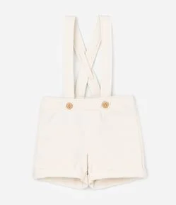 Bermuda Infantil com Suspensório - Tam 0 a 18 meses