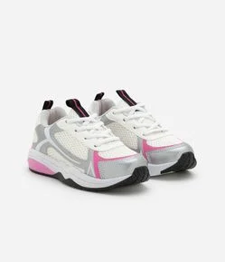 Tênis Esportivo Infantil com Recortes Contrastantes - Tam 28 ao 34