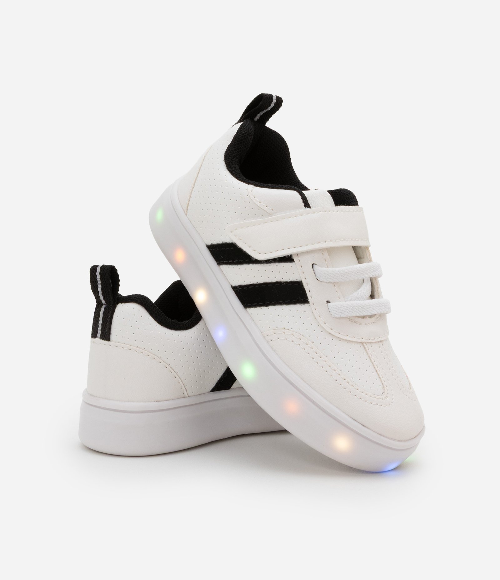 Tênis Infantil com Recortes e Sola LED - 20 ao 27 Branco 1