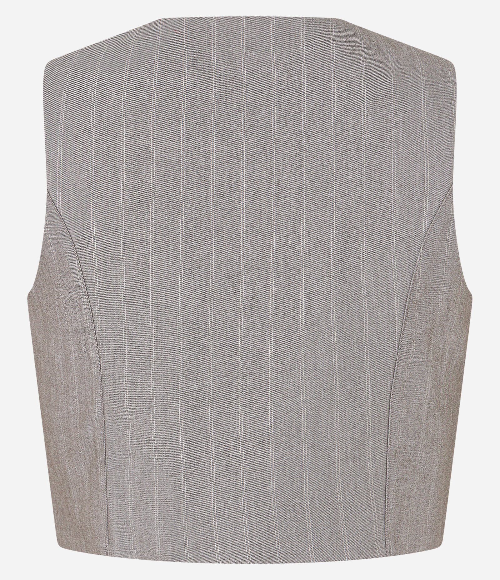 Colete em Alfaiataria com Listras e Abotoamento Frontal Cinza 5