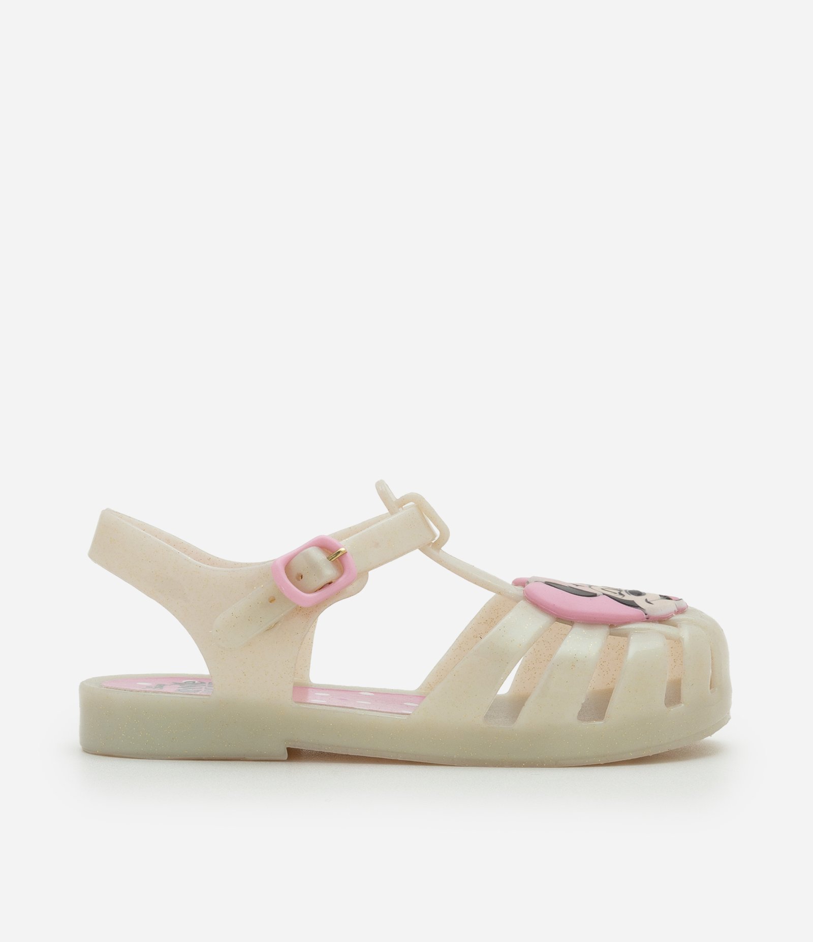 Sandália Infantil em PVC com Minnie Aplicada - Tam 20 ao 31 Bege 4