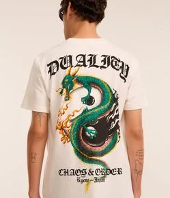 Camiseta T-Shirt em Algodão com Estampa Duality Chaos Order