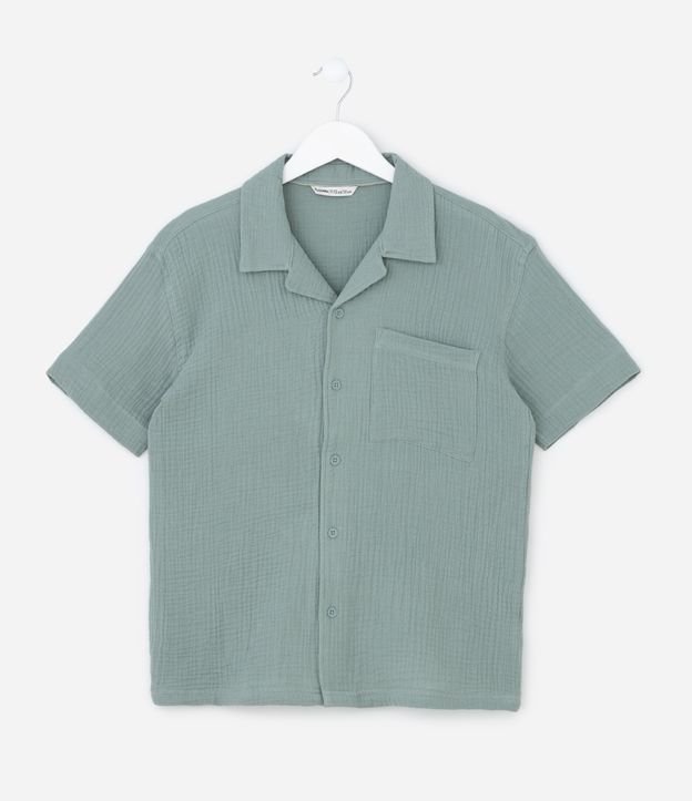 Camisa Infantil em Cotton Texturizada - Tam 5 a 14 Anos