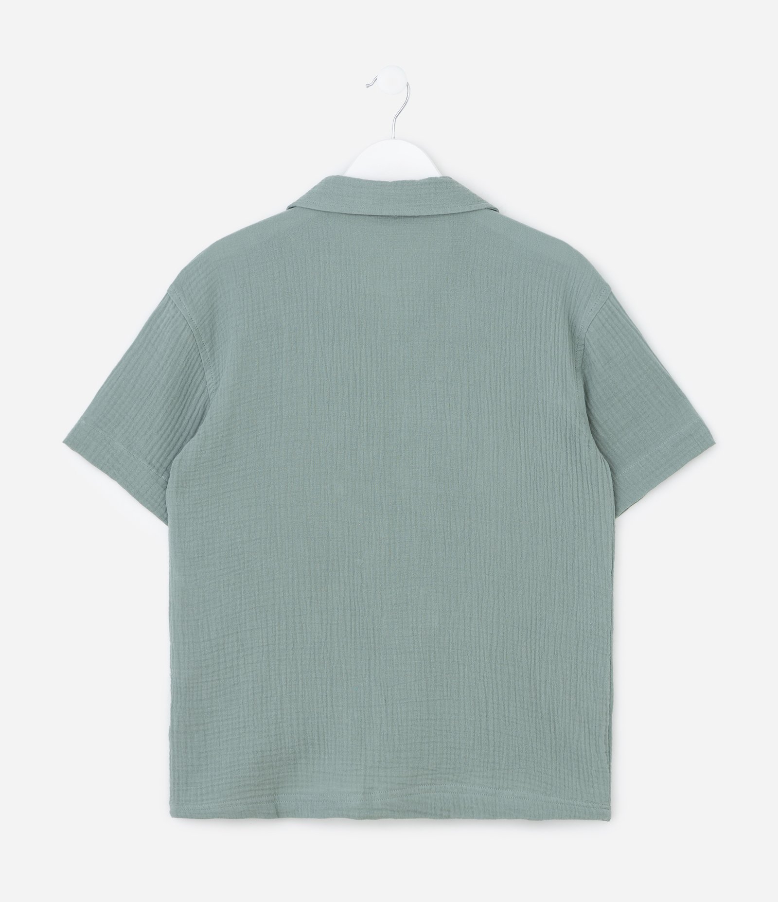 Camisa Infantil em Cotton Texturizada - Tam 5 a 14 Anos Verde 2