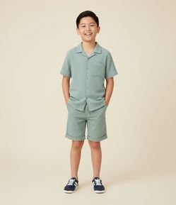 Camisa Infantil em Cotton Texturizada - Tam 5 a 14 Anos