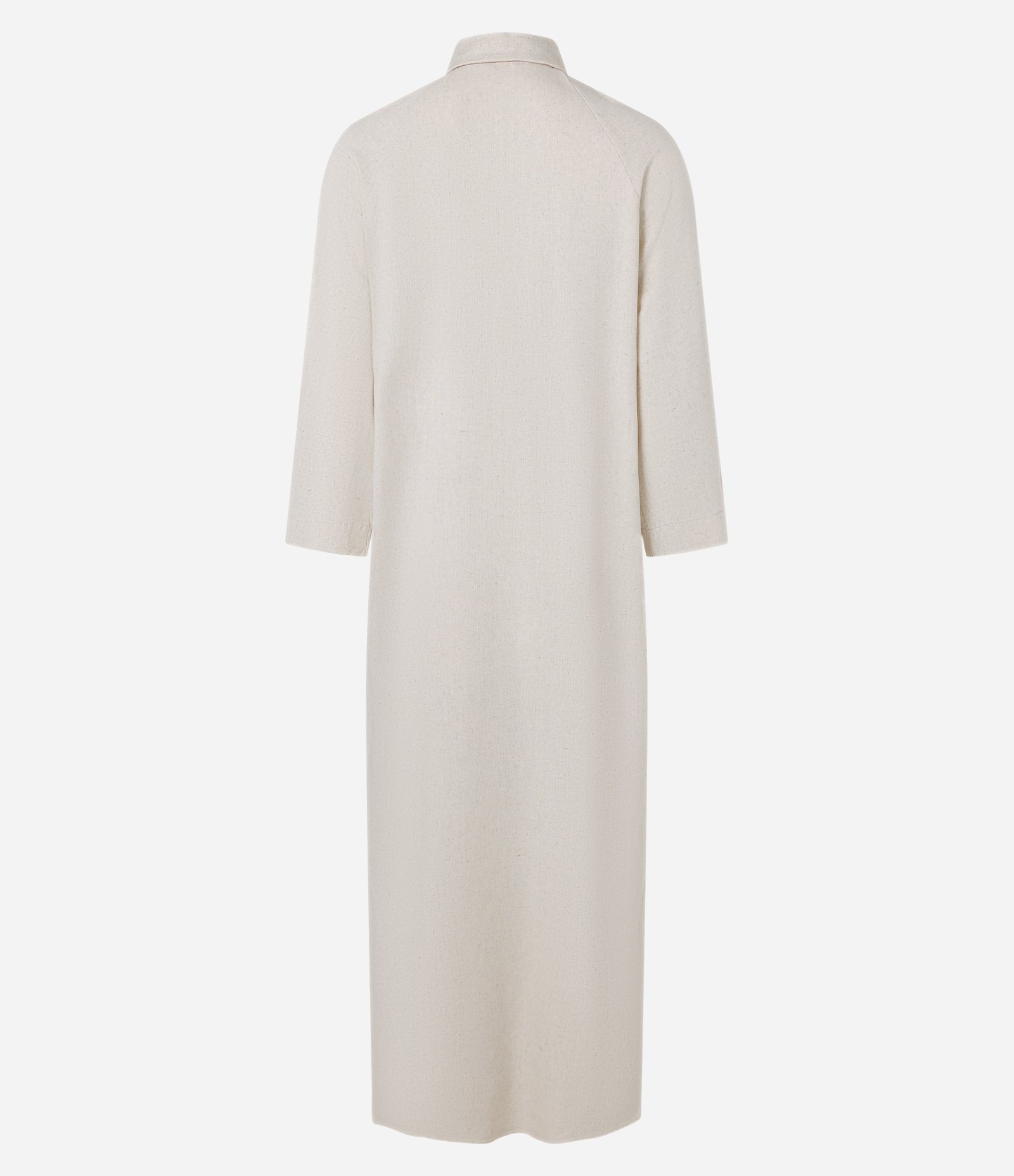 Vestido Chemise Reto e Midi em Viscolinho Bege 6