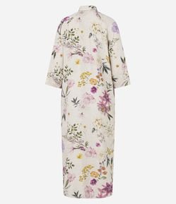 Vestido Chemise Longo em VIscolinho com Estampa Primaveril