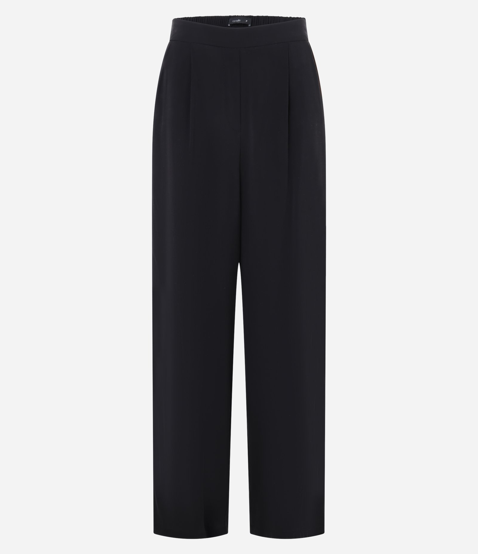 Calça Reta em Crepe com Detalhes na Lateral Preto 7