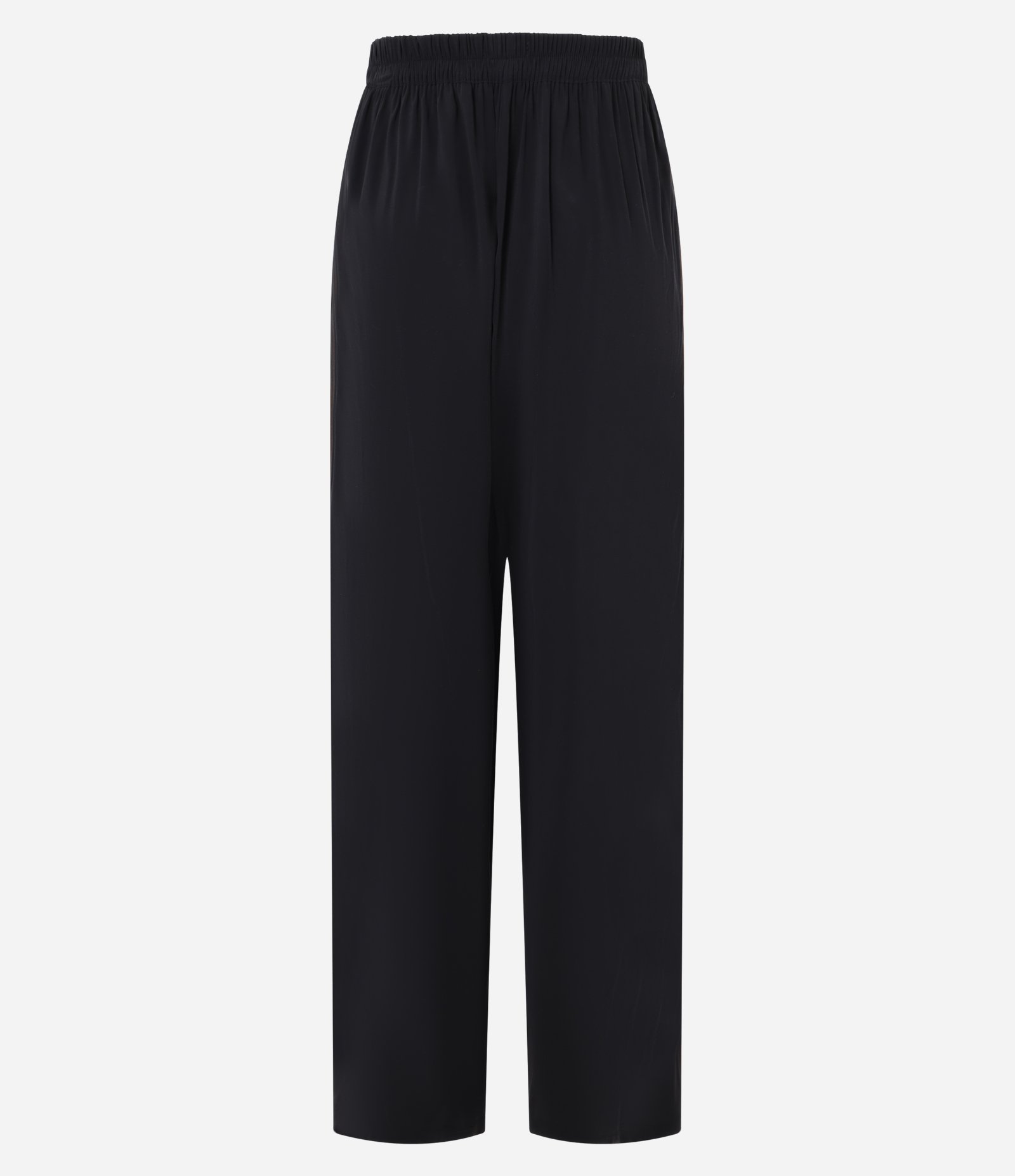 Calça Reta em Crepe com Detalhes na Lateral Preto 8