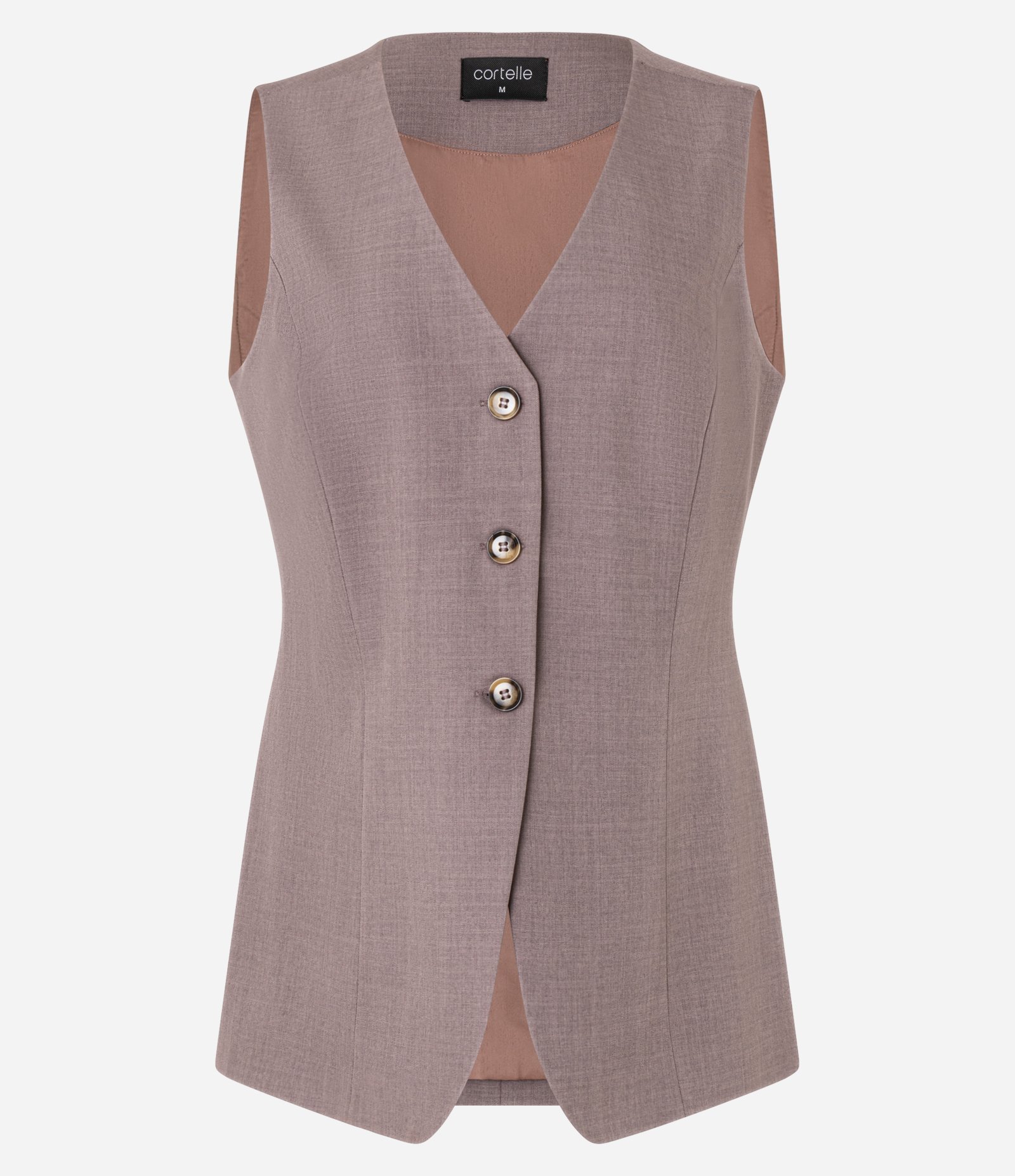 Colete Longo Alfaiatado com Amarração nas Costas e Botões Marrom Terroso 7