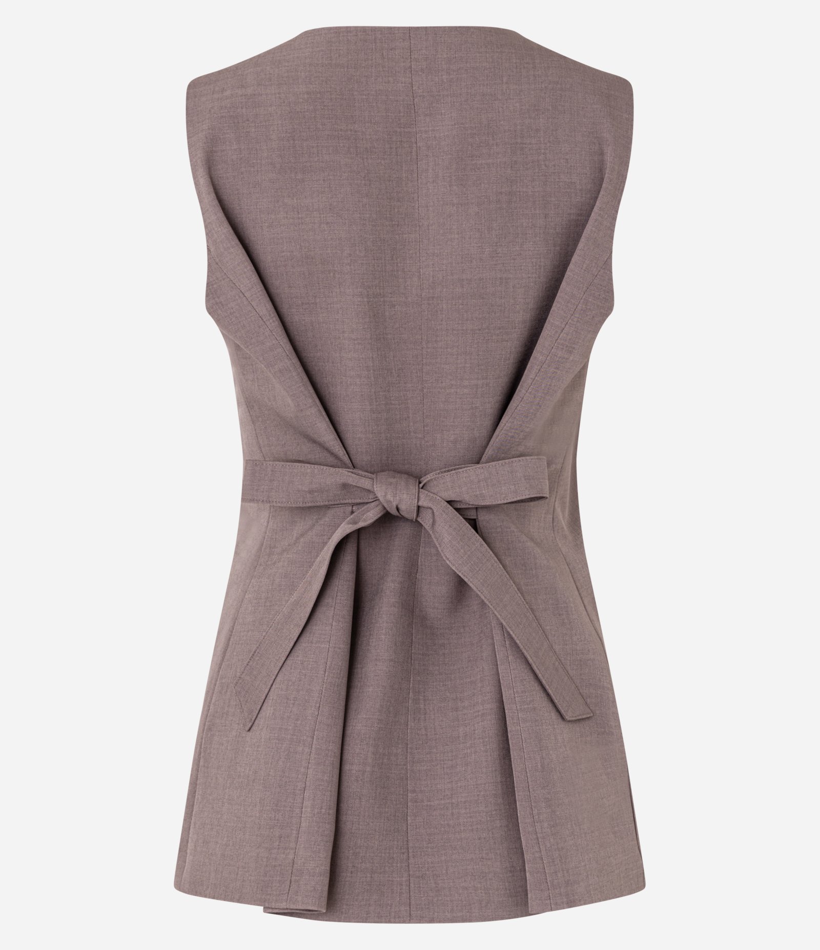 Colete Longo Alfaiatado com Amarração nas Costas e Botões Marrom Terroso 8